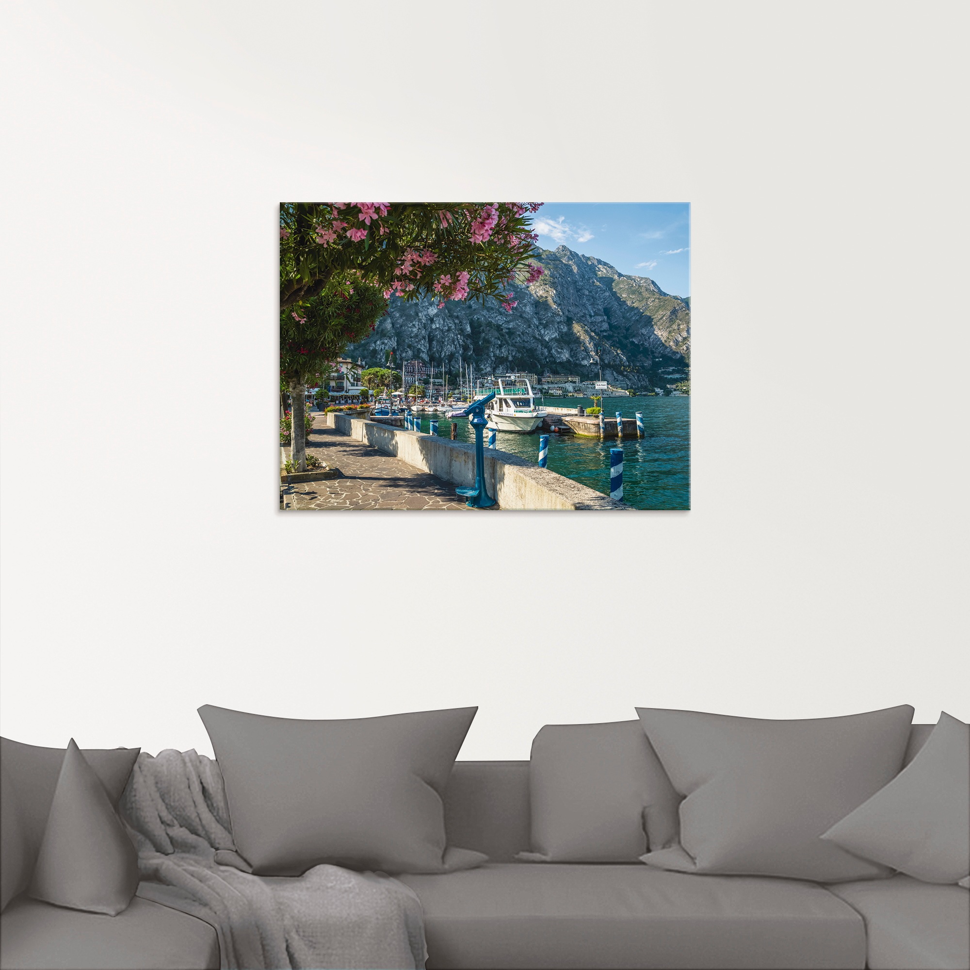 Artland Glasbild »Gardasee Hafen Limone sul Garda I« Europa 1 Stk. tlg. in verschiedenen Größen