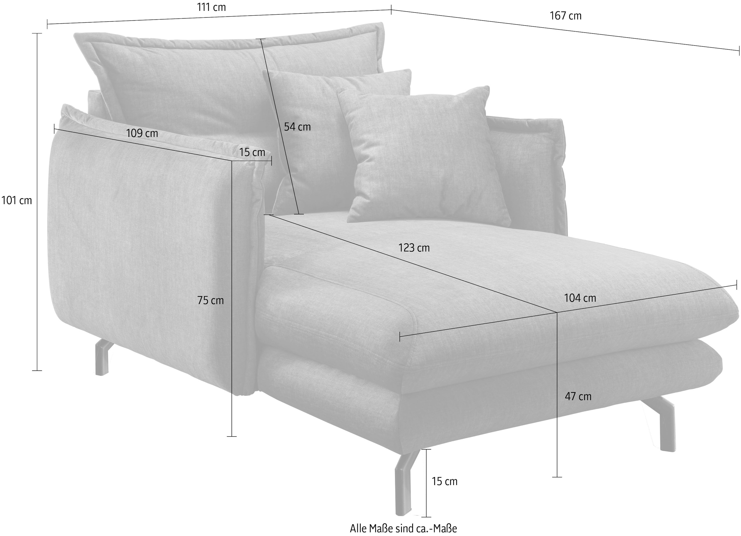 Home affaire Loveseat »LAVA Mega Ohrenbacken Sessel, modern & elegant, aktuelle Kissenoptik« 1 Stk. tlg.