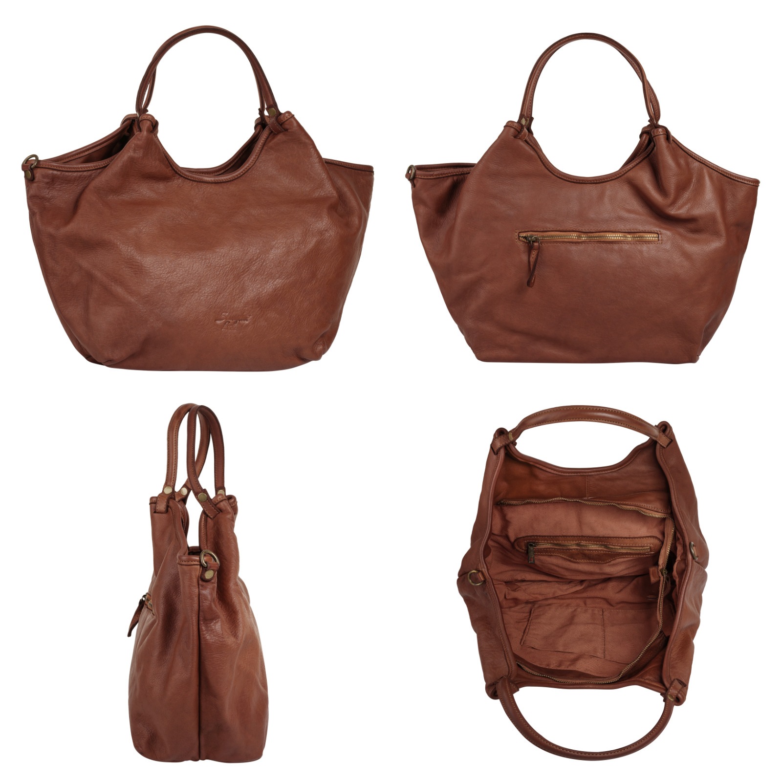 Samantha Look Henkeltasche, echt Leder, Made in Italy