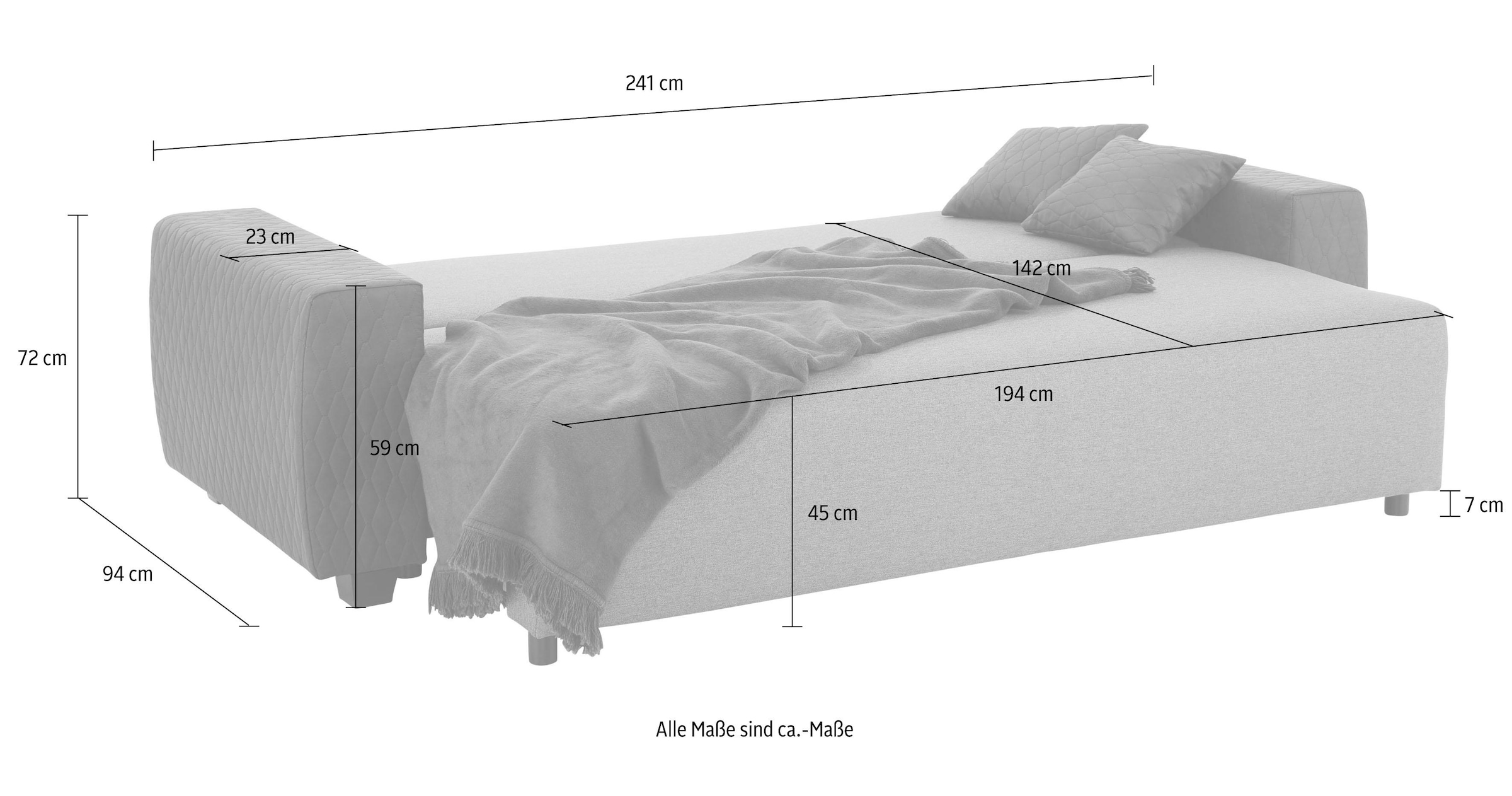 Home affaire Schlafsofa »Bella«, mit geprägtem Bezug bei Armlehnen