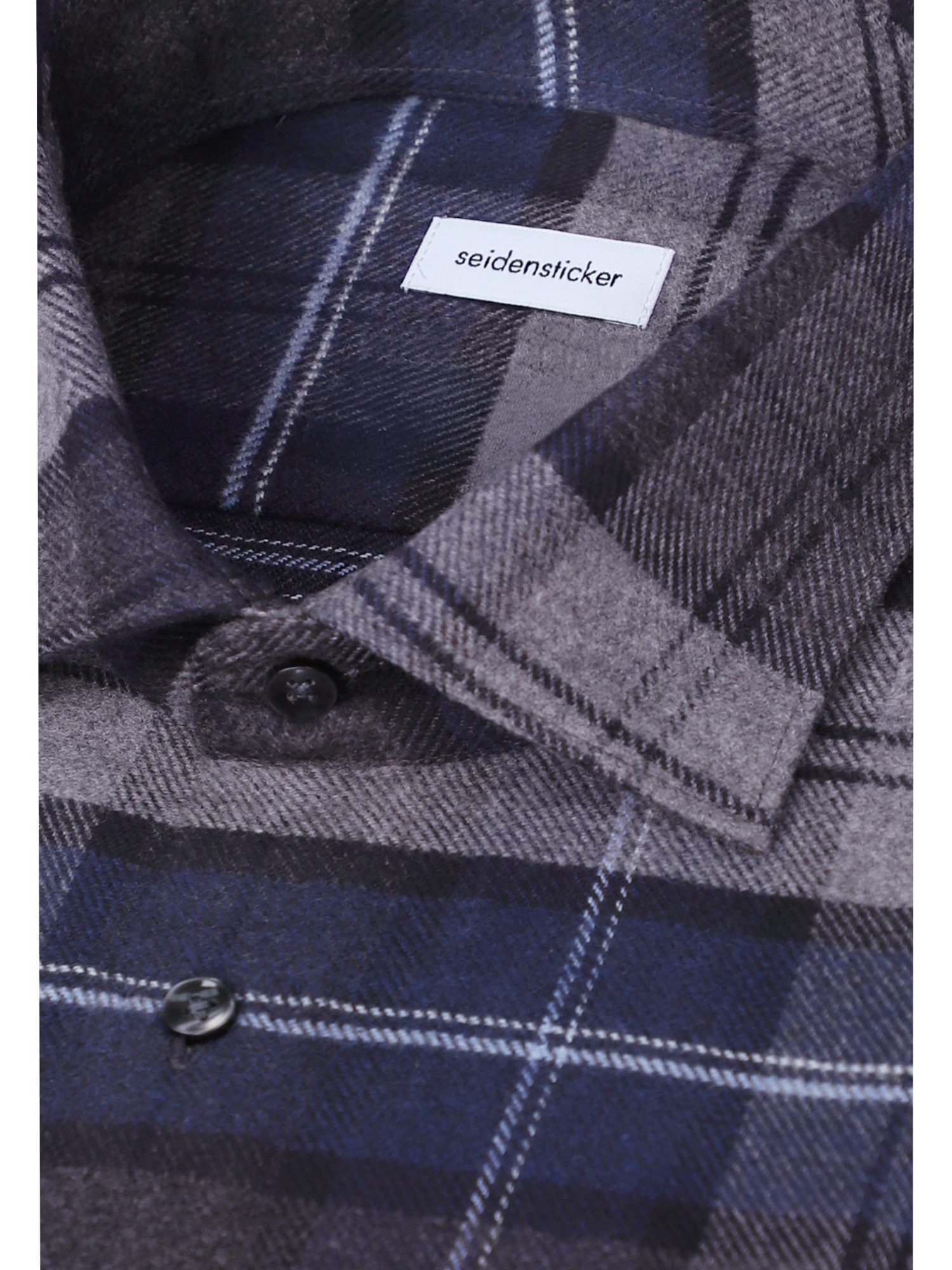 seidensticker Flanellhemd »Schwarze Rose« Slim 1/1 Kentkragen Karo