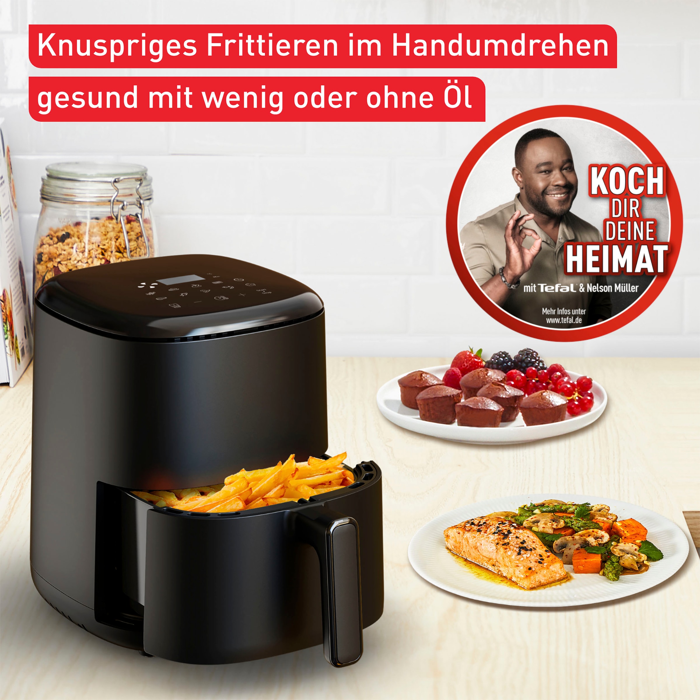 Tefal Heißluftfritteuse Shop 1300 Online OTTO Easy »EY1458 Fry im Compact«, W