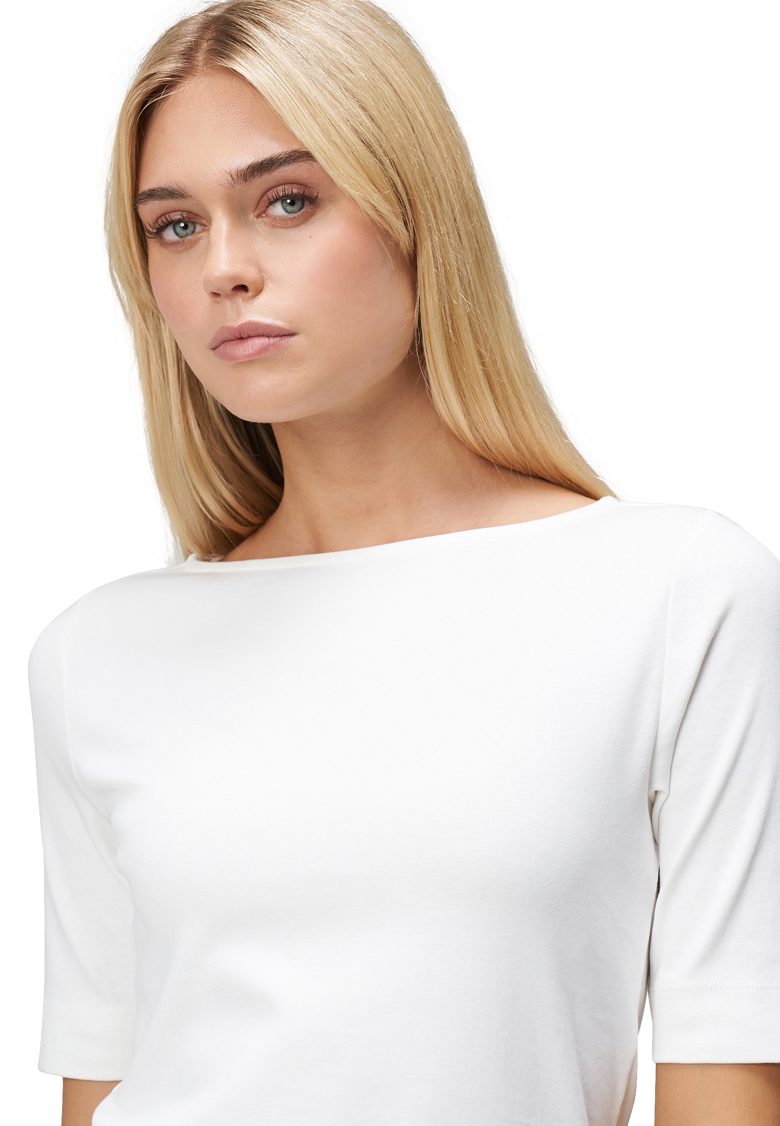 Zero T-Shirt »Baumwollshirt mit U-Boot Ausschnitt«