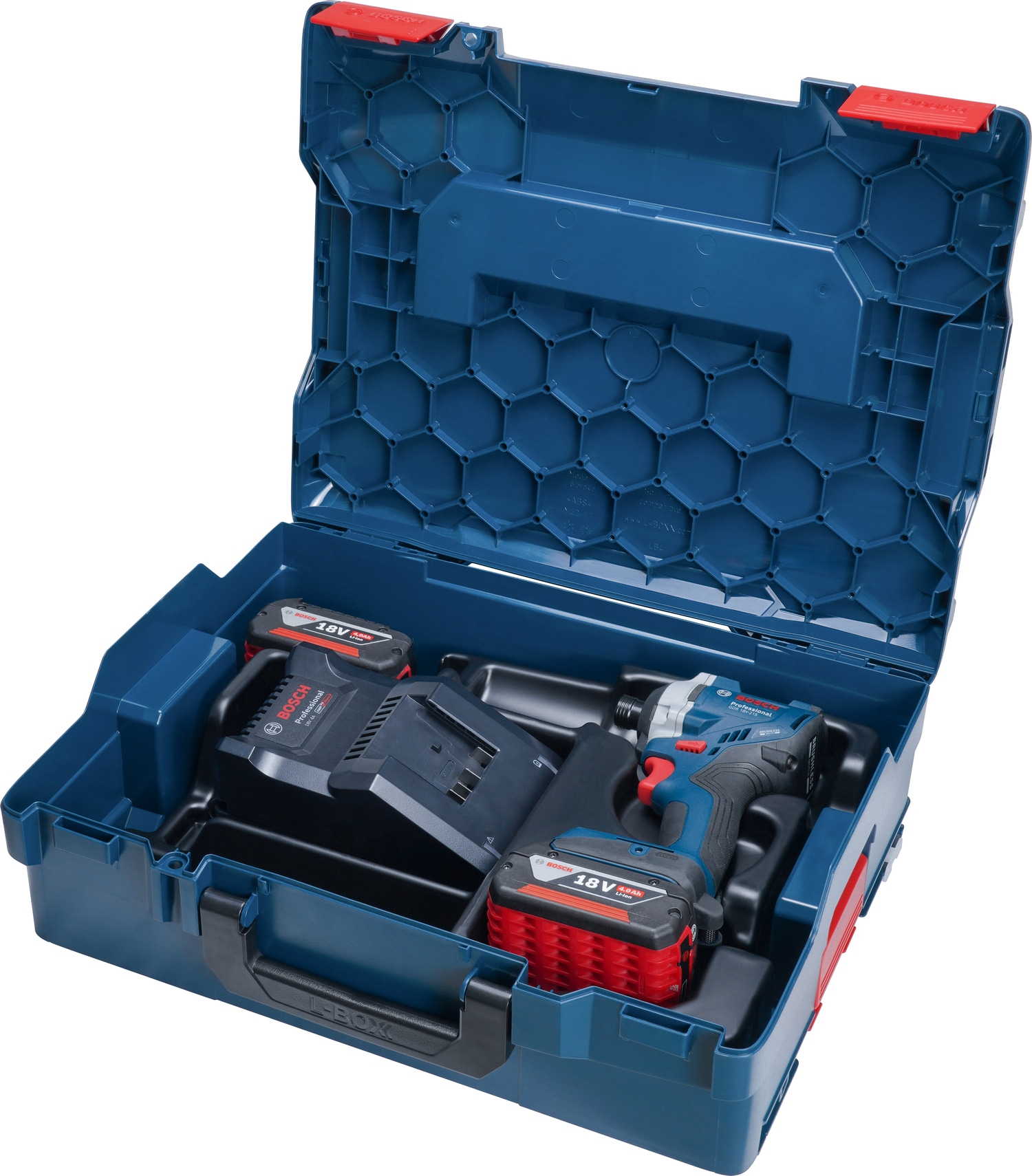Bosch Professional Akku-Drehschlagschrauber »»GDR 18V-215««, Inkl. 2x Akku GBA 18V 4,0Ah, in L-BOXX 136