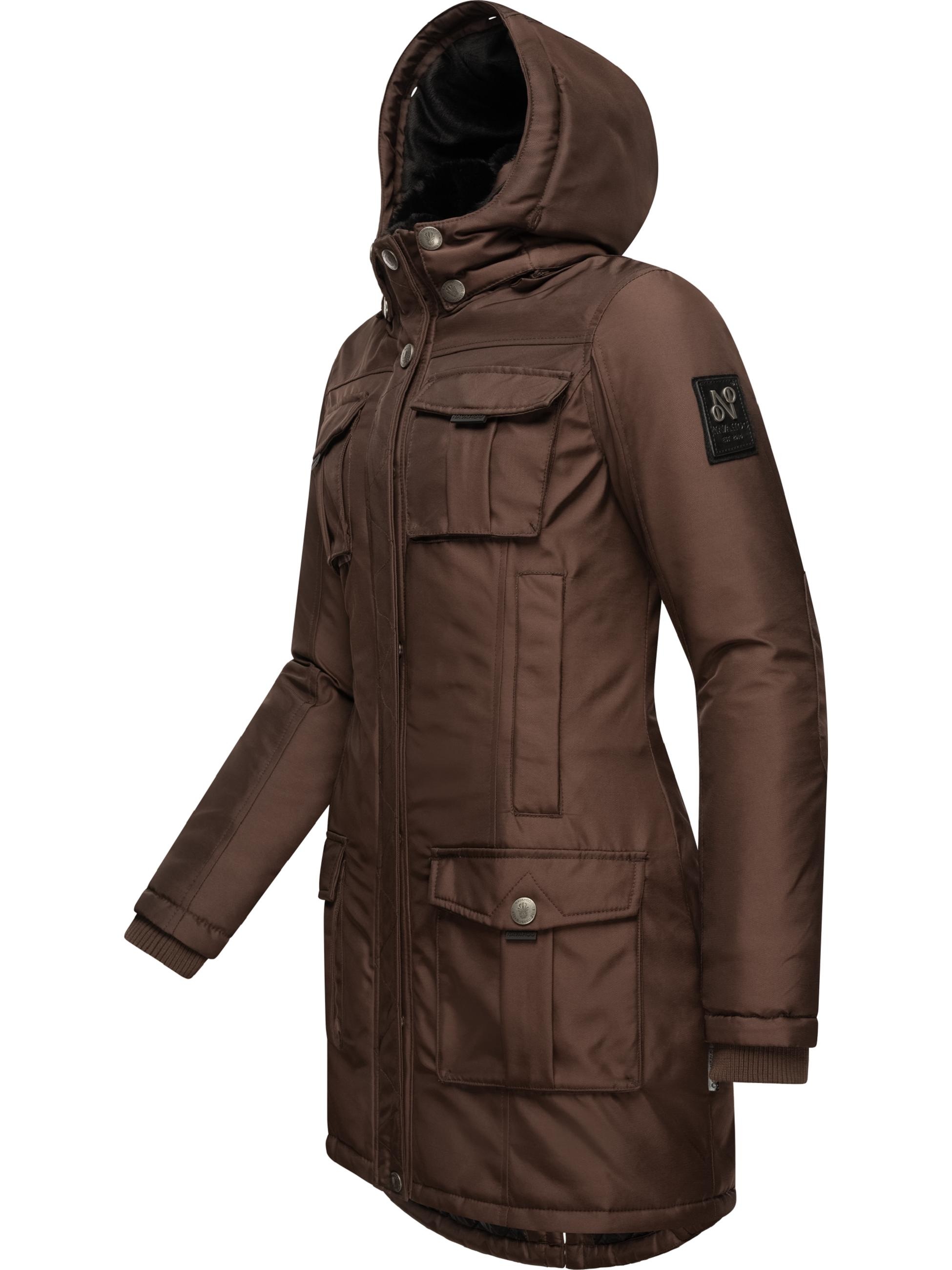 Navahoo Wintermantel »Wintermantel Tiniis«, Parka mit abnehmbarer Kapuze und extra Einkaufstasche
