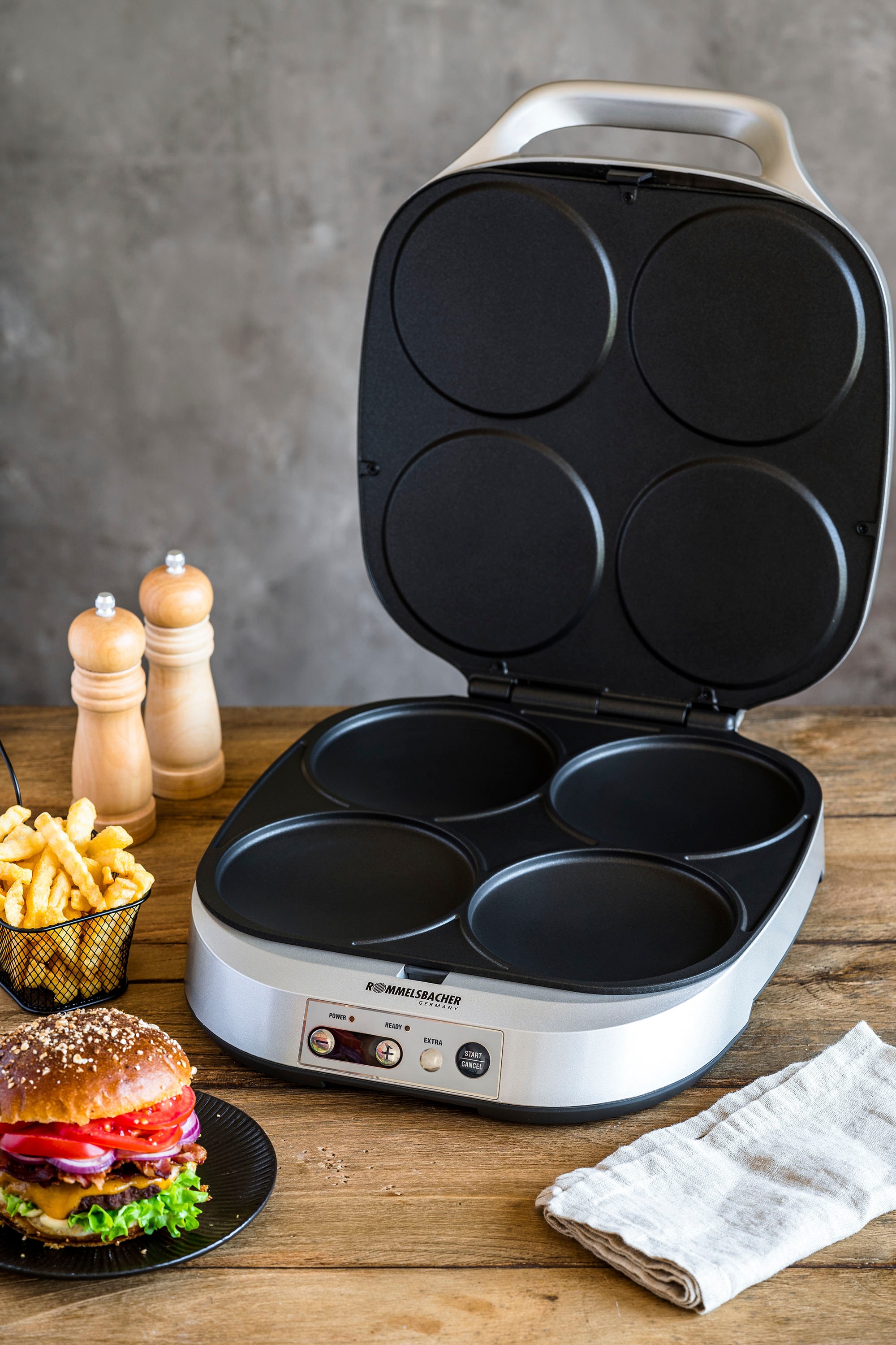 Rommelsbacher Waffeleisen »PC 1800 Pancakemaker für süße oder würzige Pancakes«, 1800 W