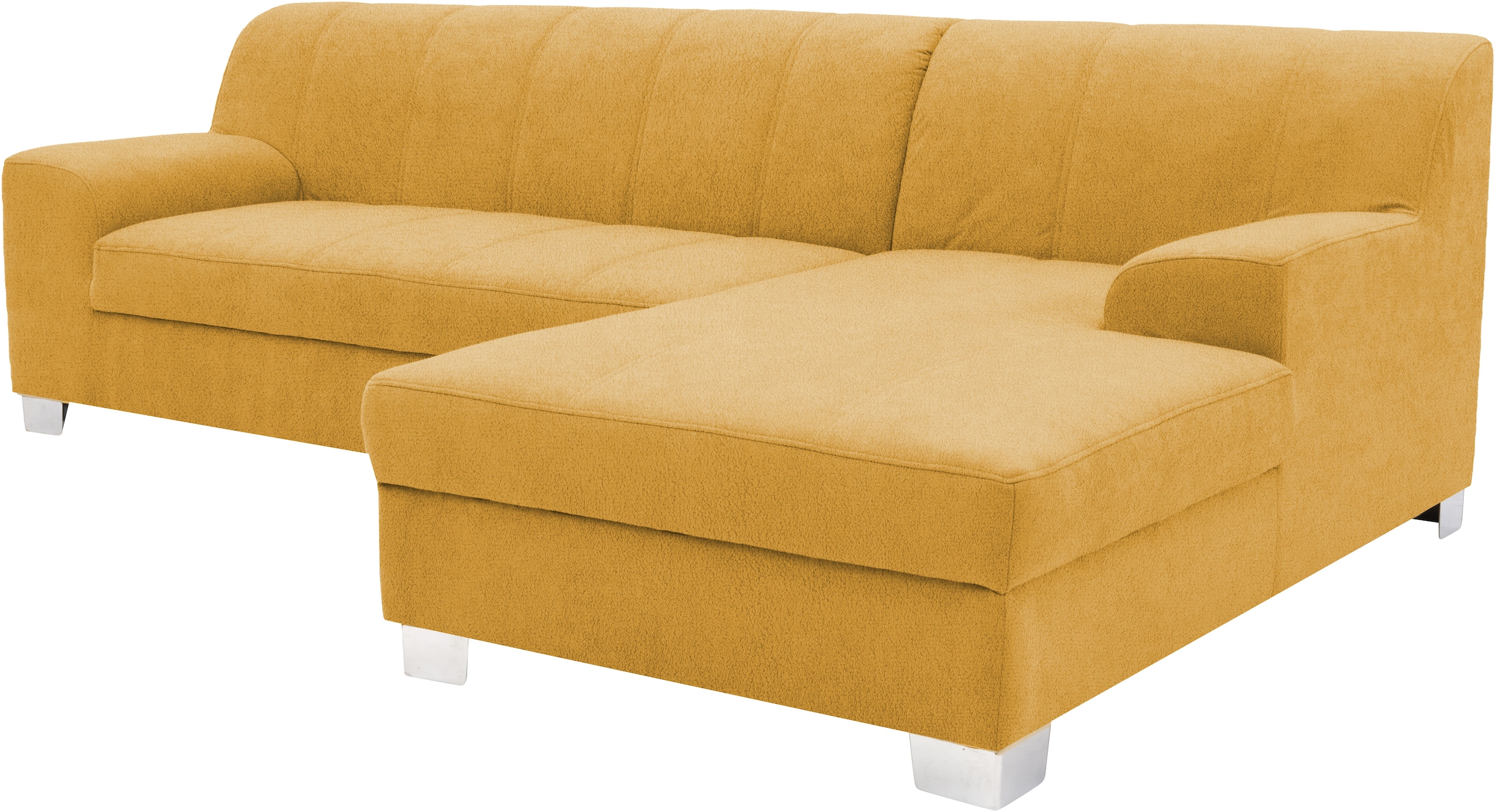 OTTO home Ecksofa »Lolland 241 x 146 cm, modern, mit Steppungen, mittelfester Sitz« L-Form, aus pflegeleichtem, weichem Luxus-Microfaser