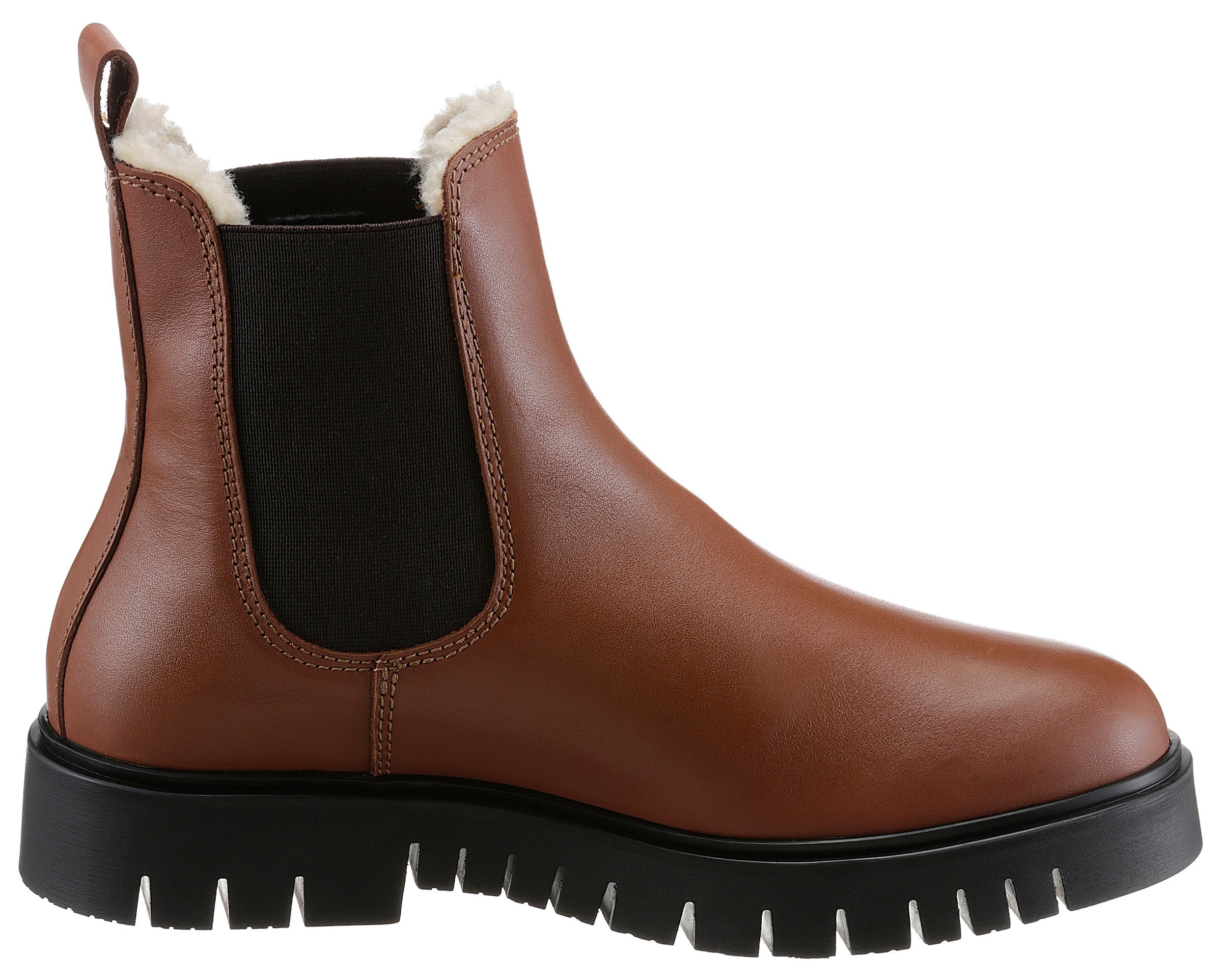Tommy Jeans Winterboots »WARMLINED CHELSEA BOOT«, Blockabsatz, Plateau, Businesschuh mit Profilsohle