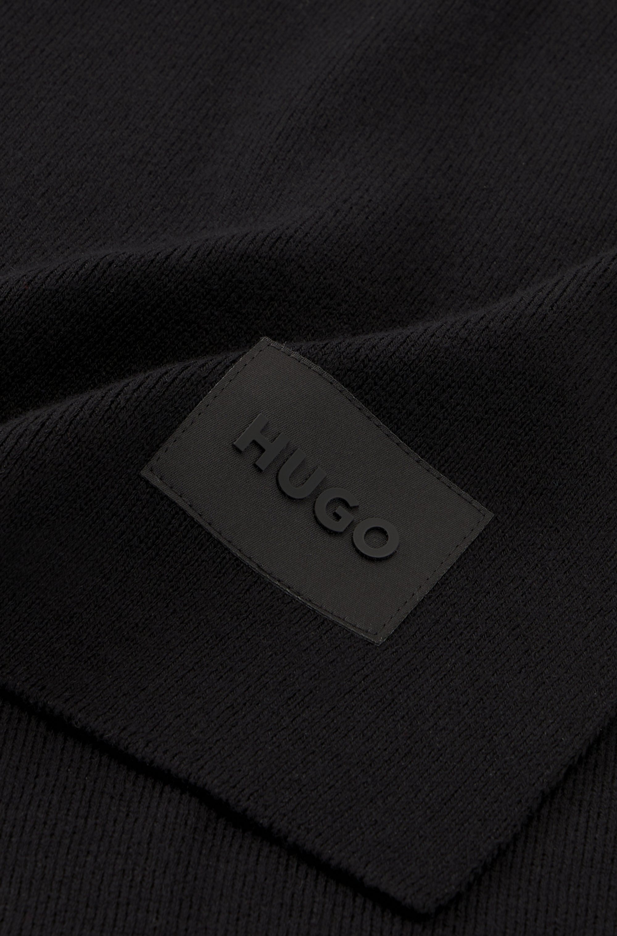 HUGO Schal »Zevon« mit Logo-Aufnäher, unifarben