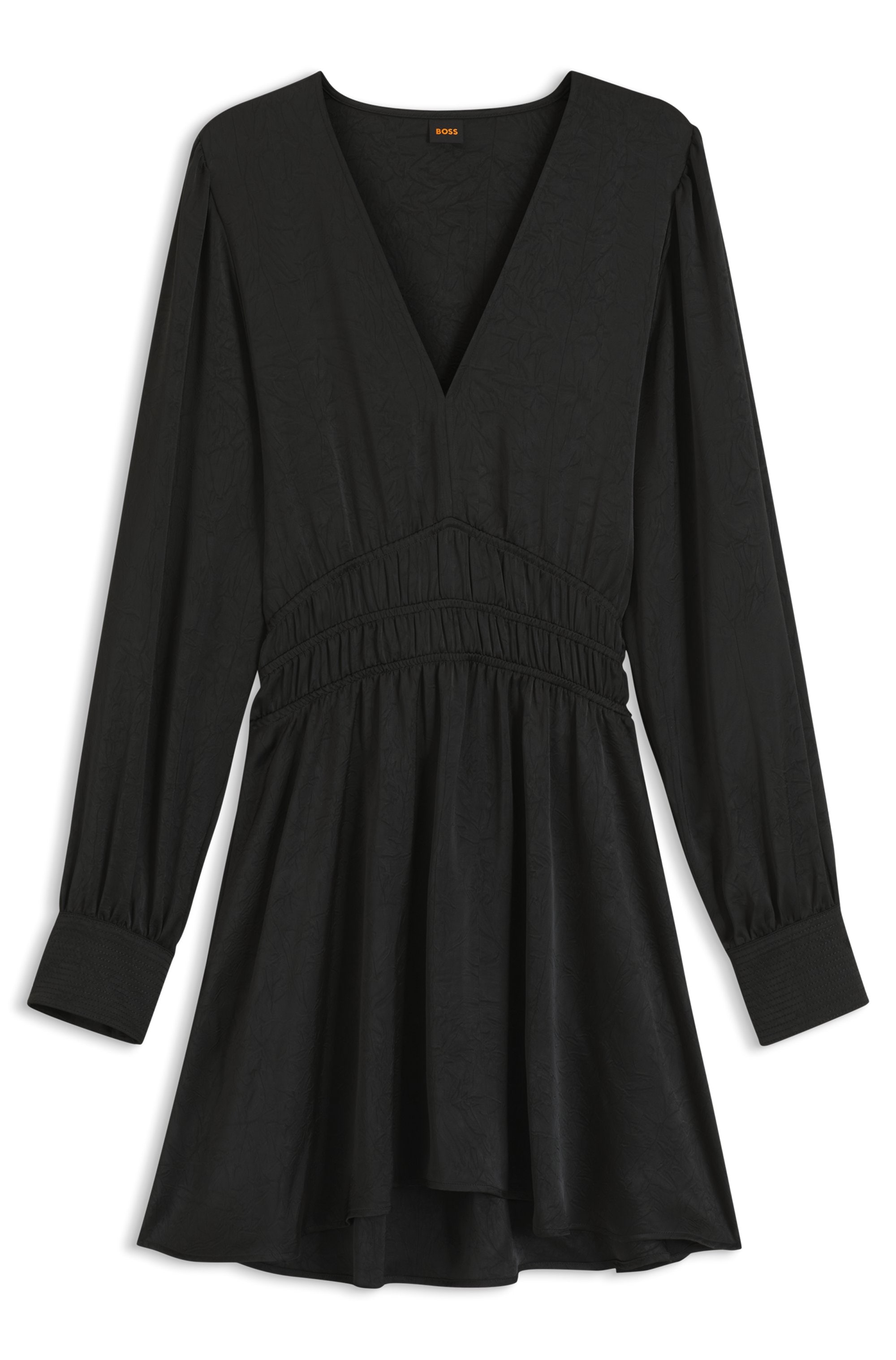 BOSS ORANGE Satinkleid »Deply Premium Damenmode« in Crinkle-Optik, Midi-Länge