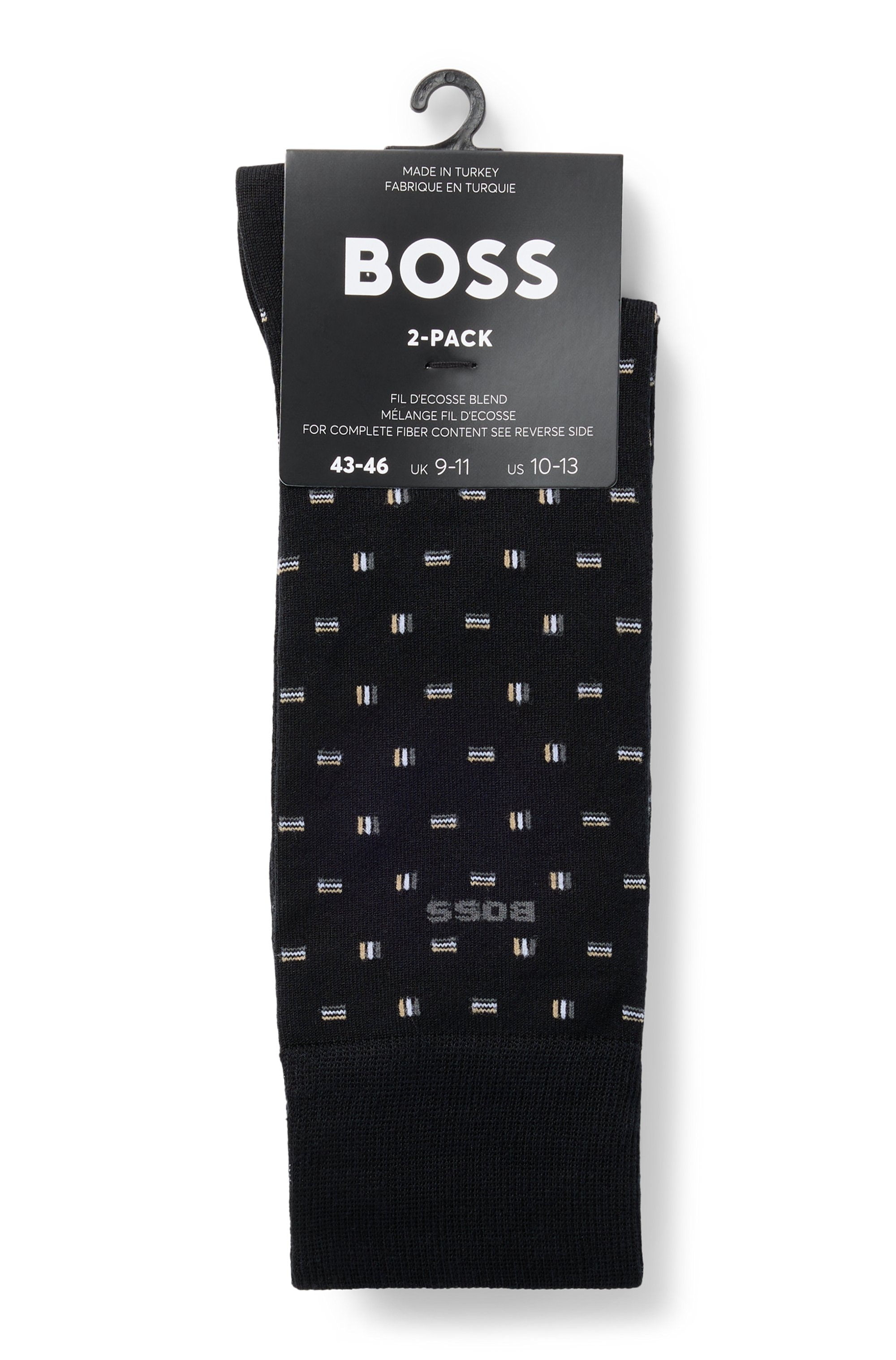 BOSS Businesssocken »2P RS Mini Iconic«, (2 Paar), Socken Pack aus 1x uni und 1x minimalistisches Muster