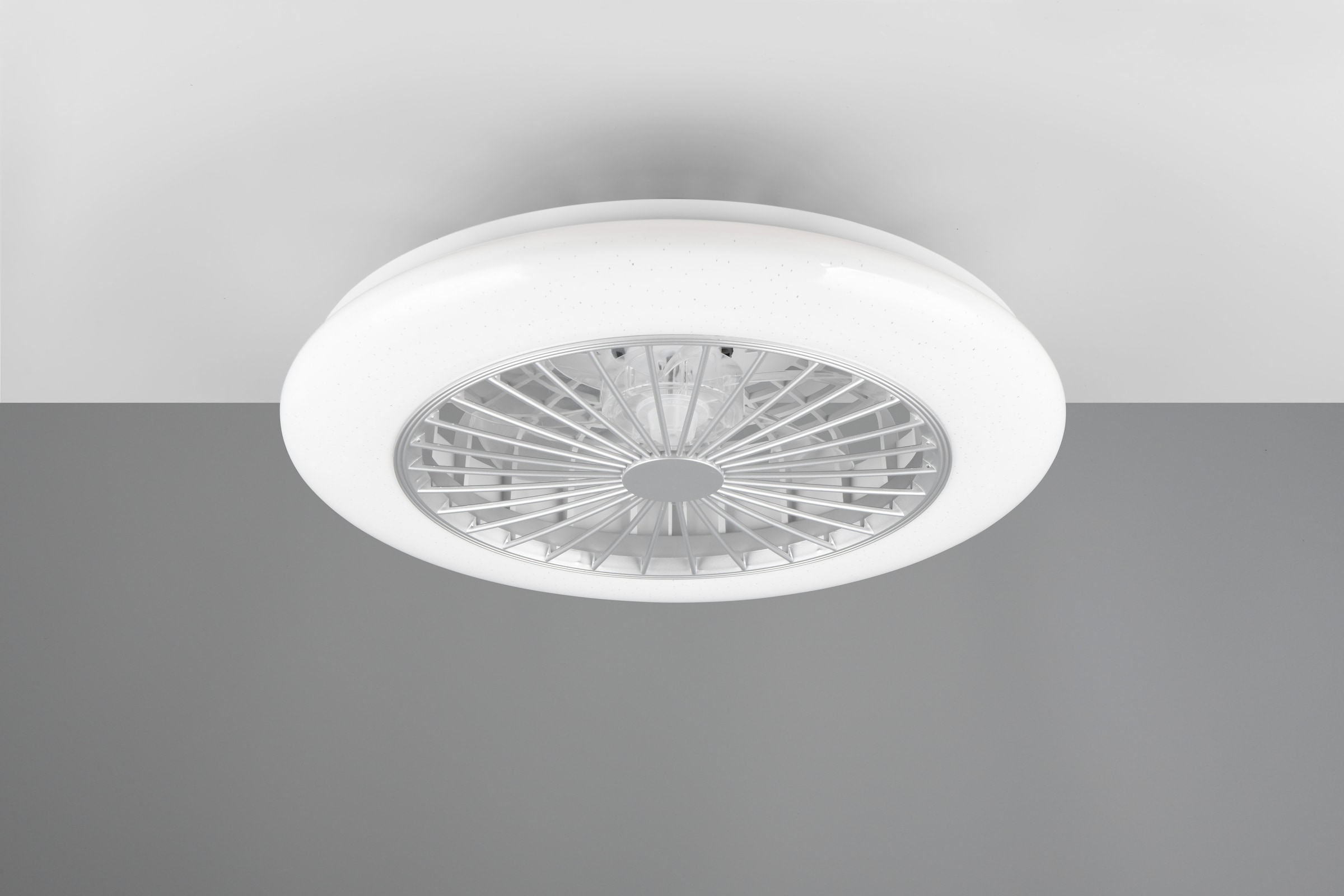 REALITY Leuchten LED Deckenleuchte »Stralsund Deckenventilator«, 1 flammig, Leuchtmittel LED-Board | LED fest integriert, Deckenlampe, Ventilator 3 Stufen, Fernbed. Lichtfarbe einstellbar RGBW