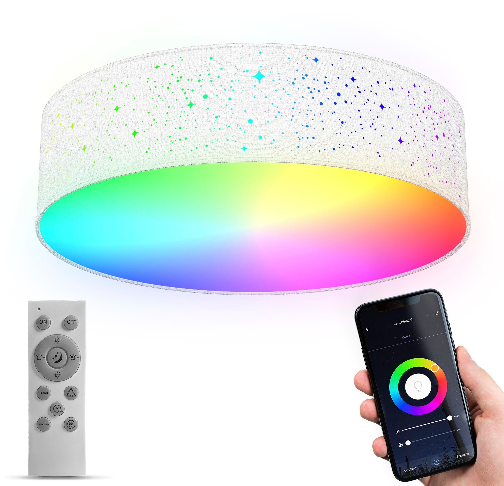 LED Deckenleuchte »BK_SD1476 WiFi RGB-CCT Deckenlampe, APP-Steuerung, iOS+Andorid«, 1...