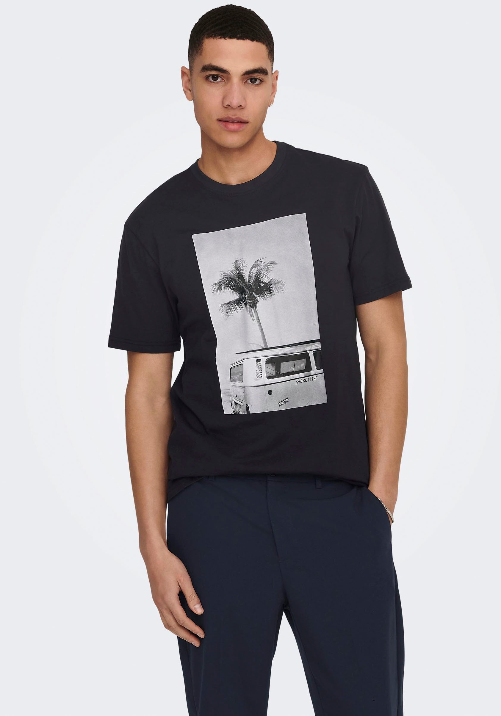 ONLY & SONS Kurzarmshirt »ONSTREY shoppen SS REG TEE« online bei OTTO