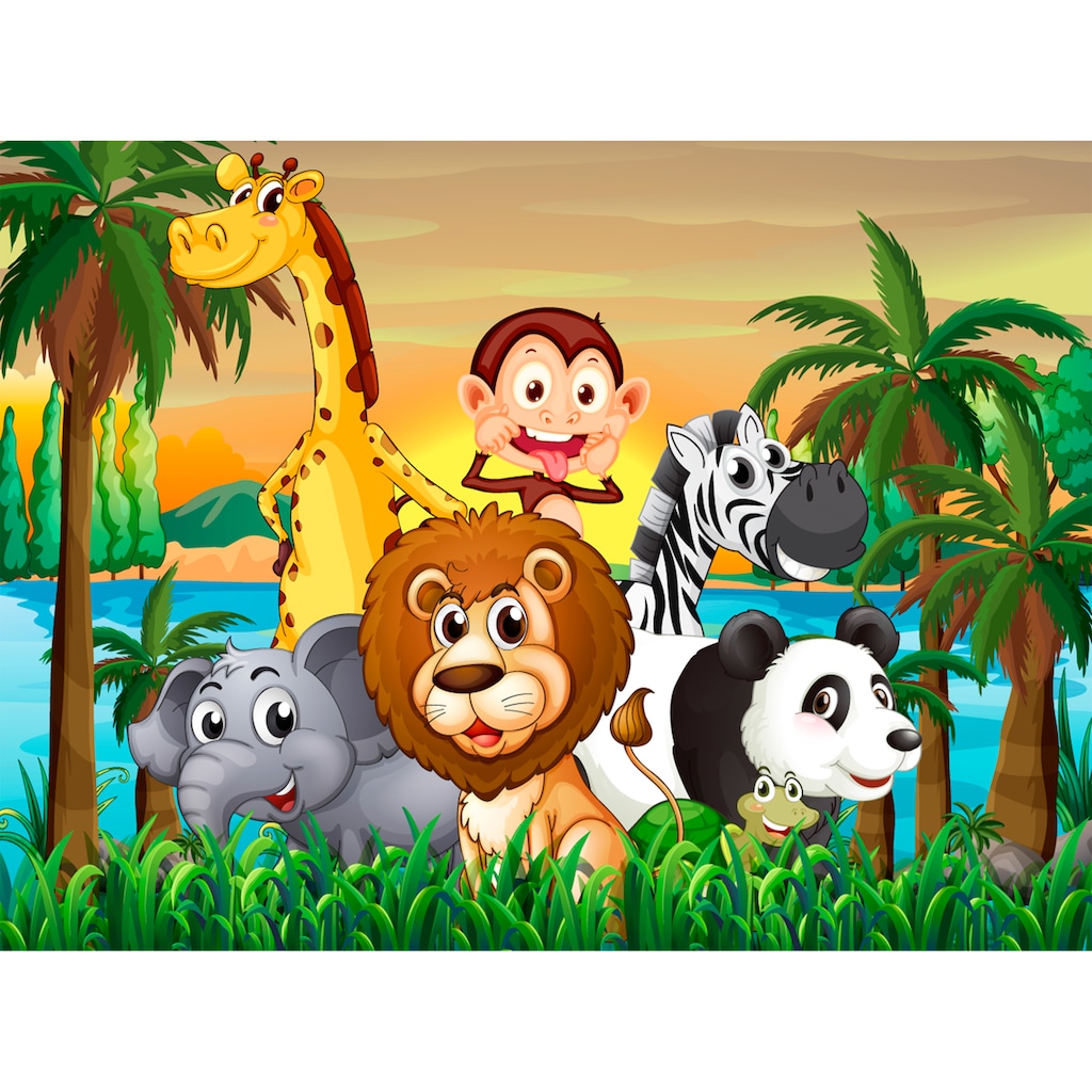 Papermoon Fototapete »Jungle Animals«