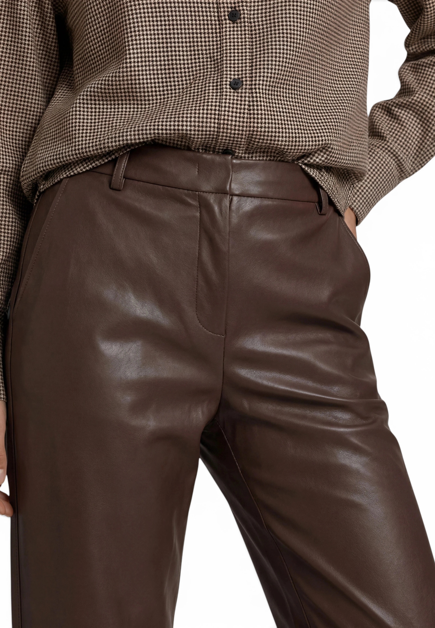 Zero Lederimitathose »Kunstleder-Hose mit Reißverschluss«