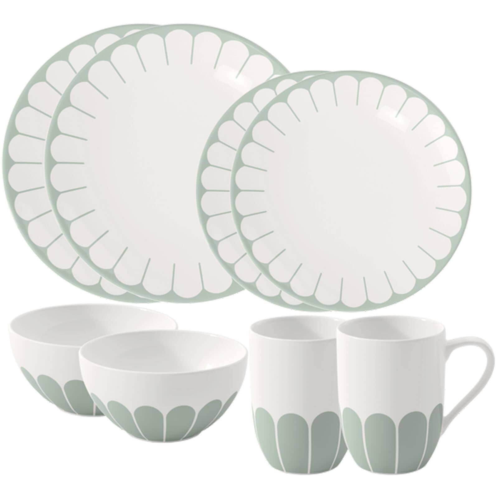 Villeroy & Boch Geschirr-Set »Starter-Set Fleur Couleur 8er Set« Spülmaschinenfest, Mikrowellensicher