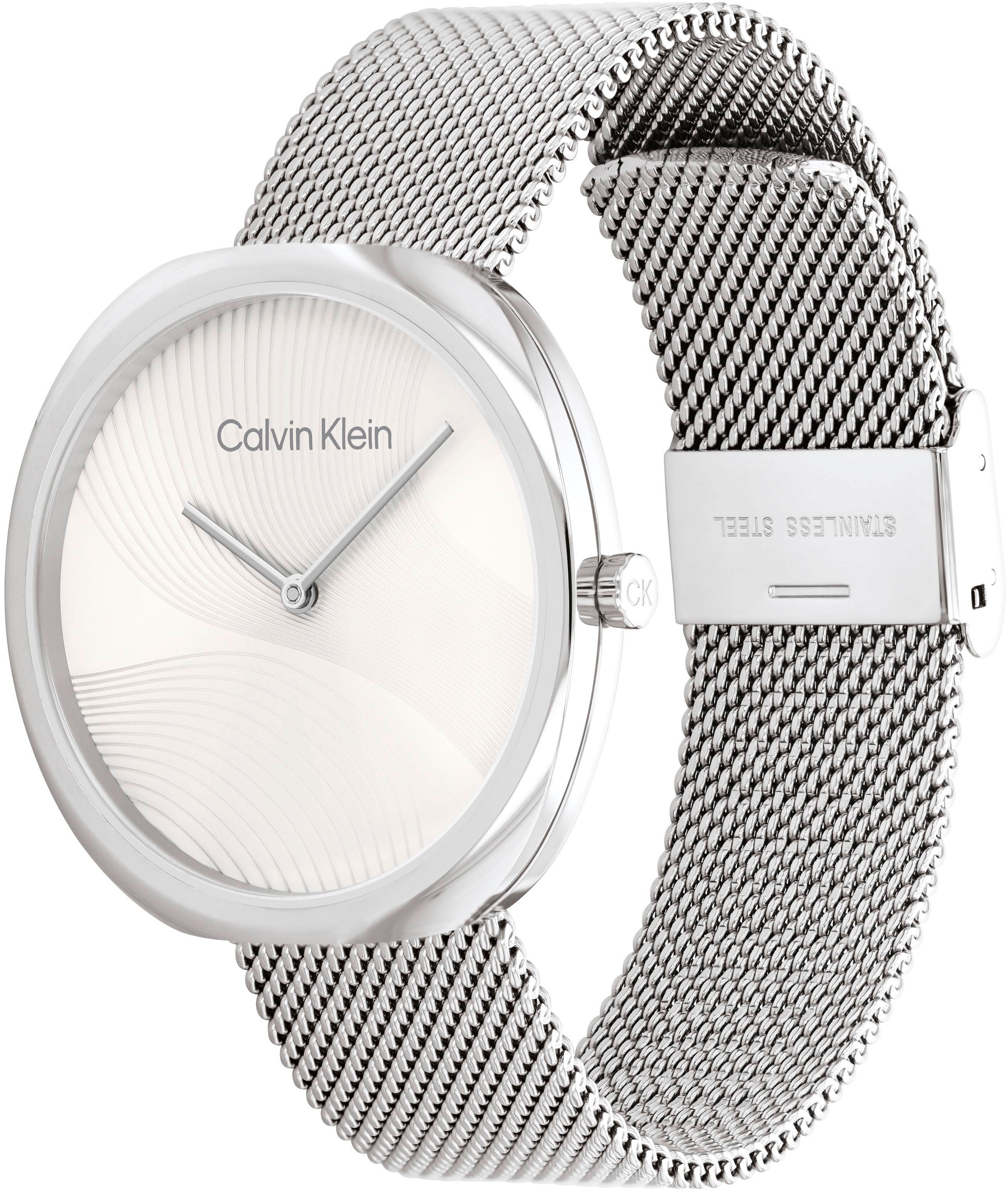 Calvin Klein Quarzuhr »SCULPTURAL«, Armbanduhr, Damenuhr, Mineralglas, Edelstahlarmband
