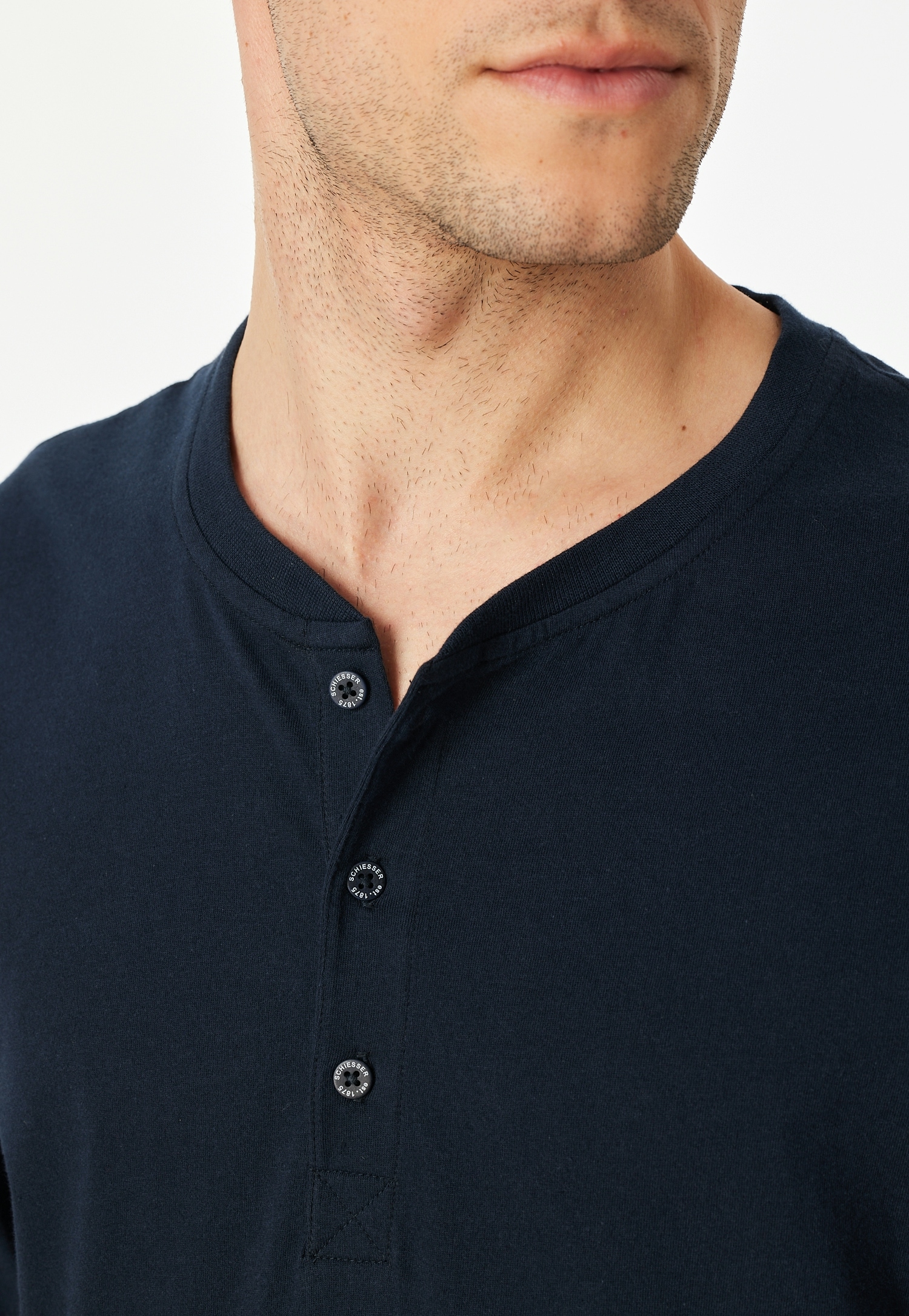 Schiesser Schlafanzug »Family« Rundhalsausschnitt mit Knopfleiste, Brusttasche, Langarm, Hose kariert