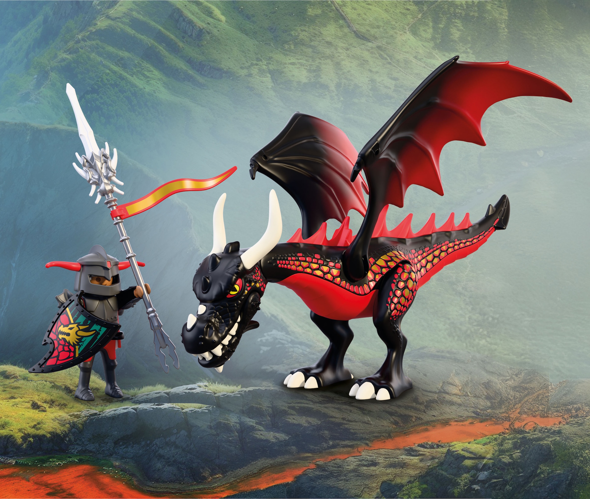 Playmobil® Konstruktions-Spielset »Schwarzer Drache (72114), Knights« Made in Europe
