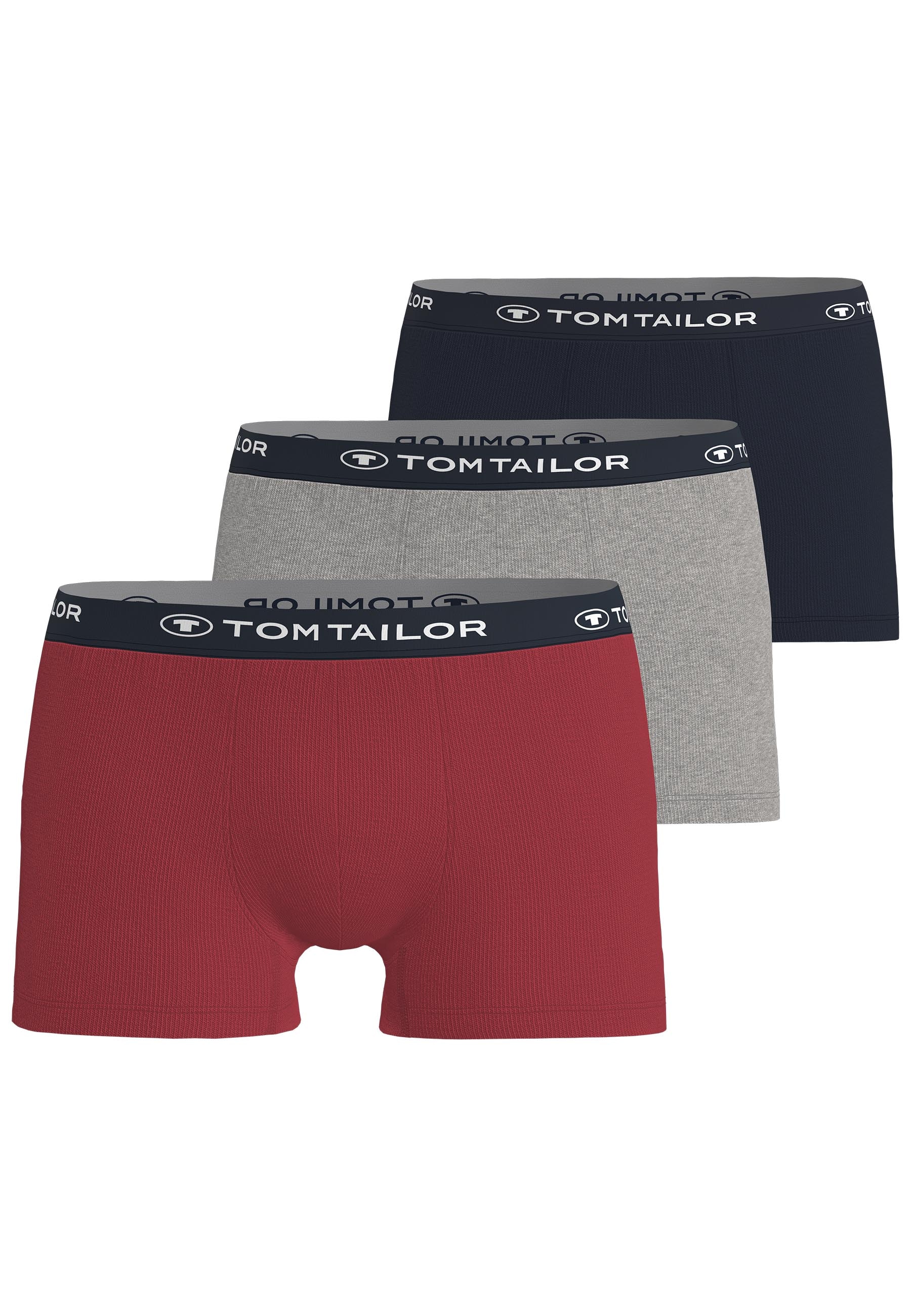 TOM TAILOR Boxershorts »Buffer« 3er Pack,  weich, bequem, basic, eng, Logobund, Baumwollmix