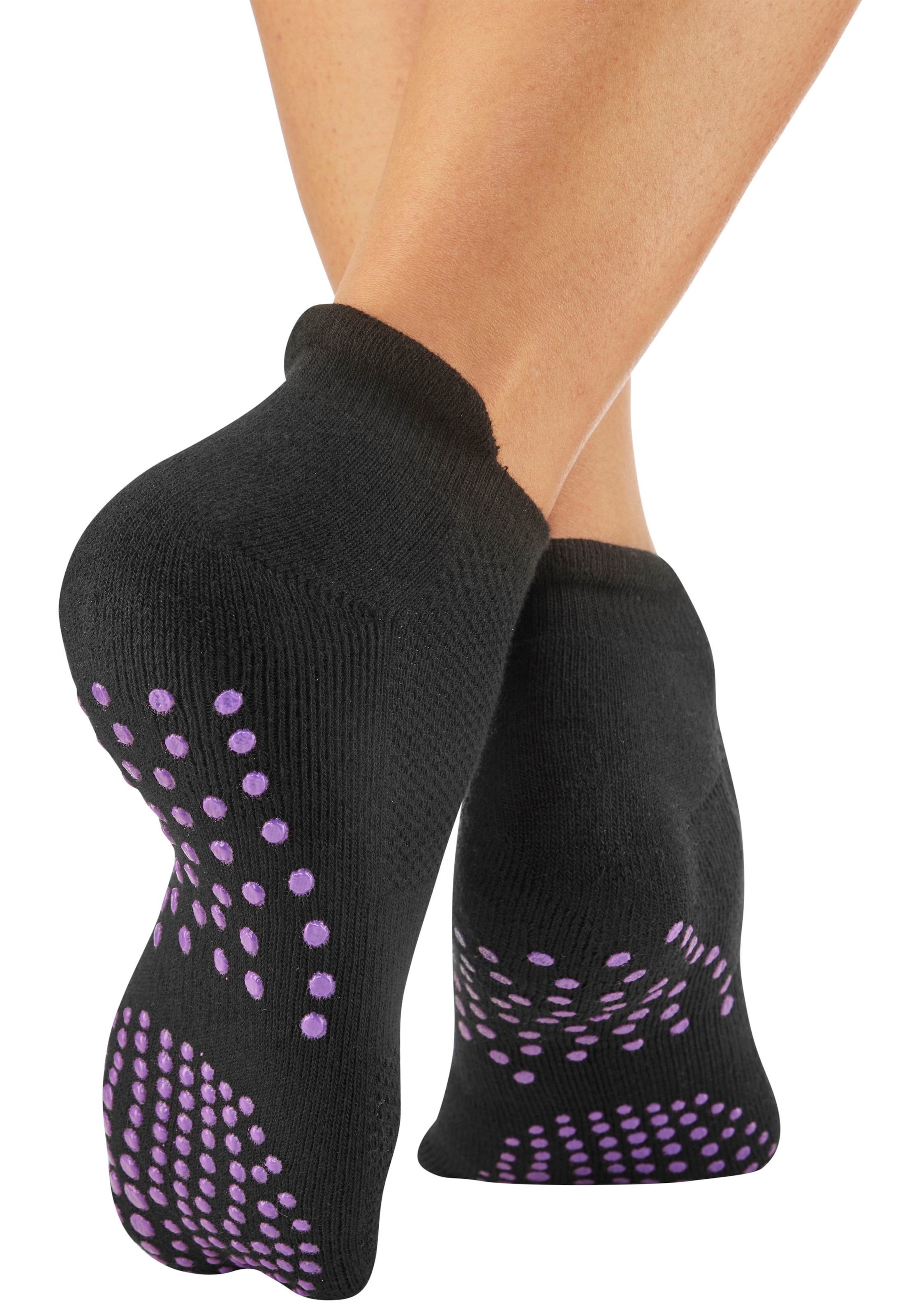 Lavana ABS-Socken, (Packung, 3 Paar), mit farbigen Noppen