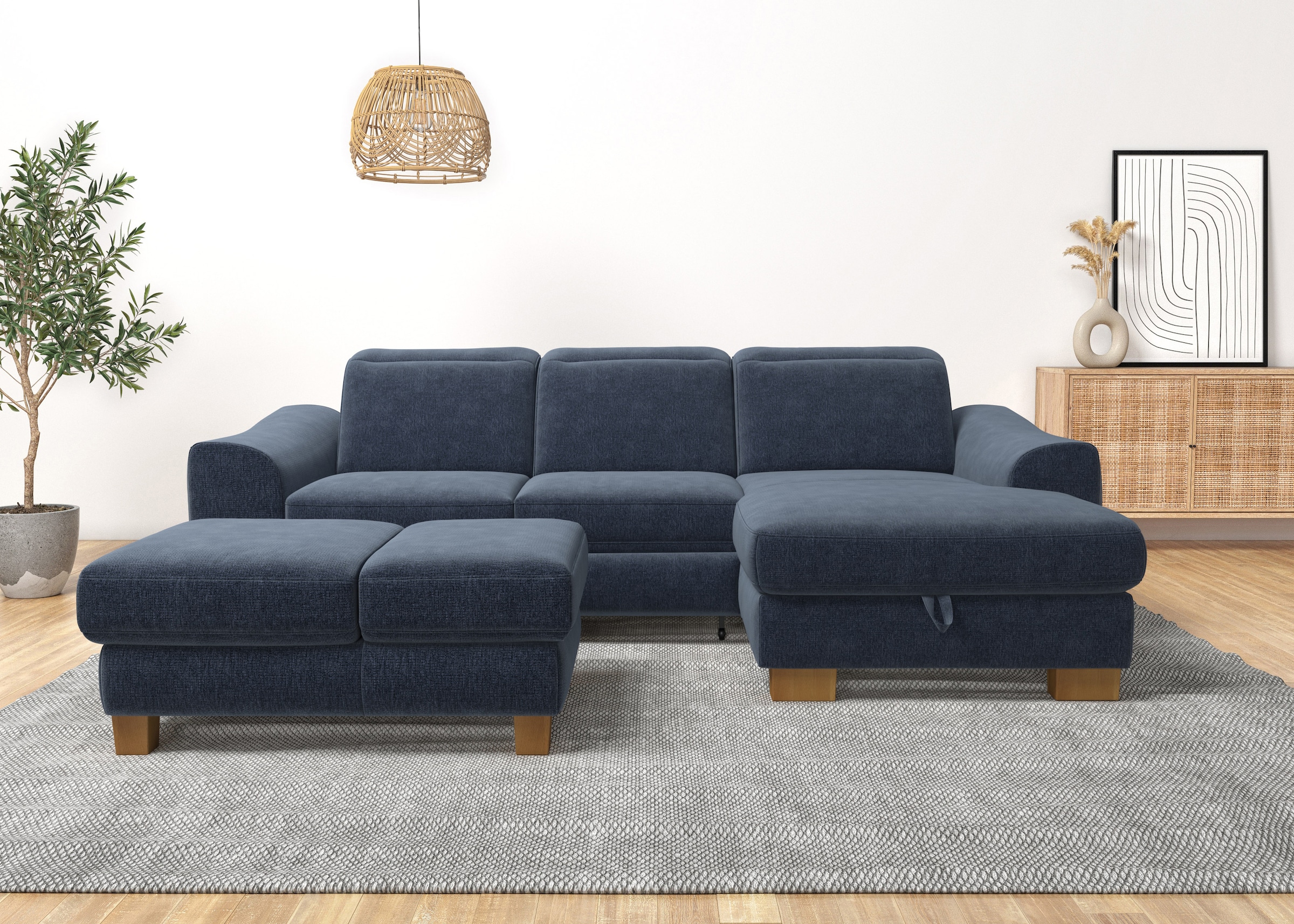 Home affaire Ecksofa »Dundee L-Form« wahlweise mit Kopfteilverstellung und zusätzlich mit Bettfunktion