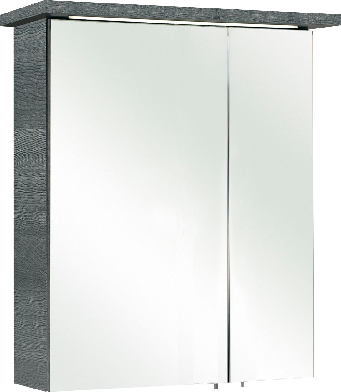 Saphir Spiegelschrank »Quickset 328 Badezimmer Spiegelschrank inkl. LED-Beleuchtung, 450LM«, 60 cm breit, Graphit Struktur quer Nachbildung, inkl. Türdämpfer