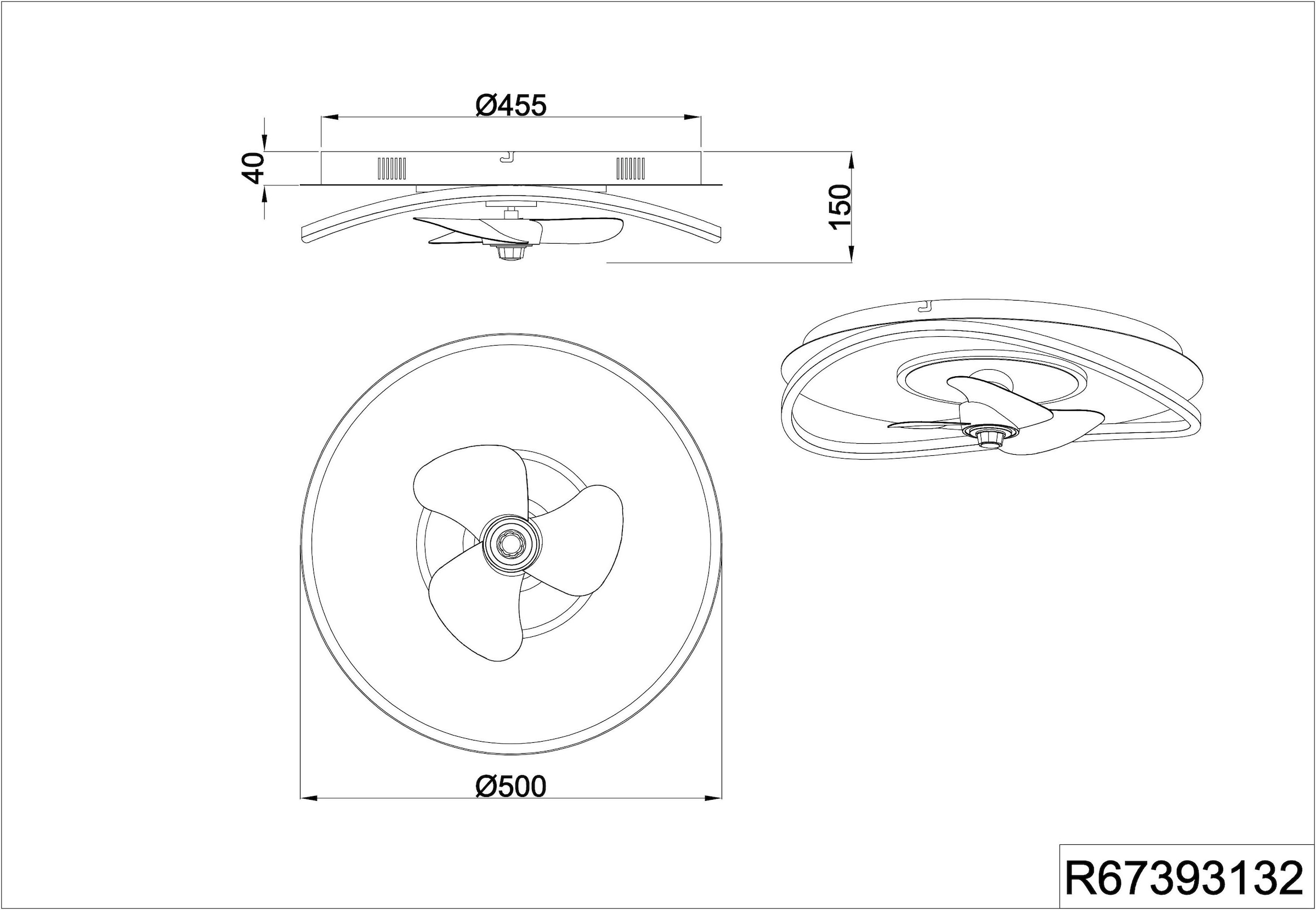 TRIO Leuchten LED Deckenleuchte »SORTLAND Deckenventilator mit Beleuchtung Fernbedienung 3 Stufen Timer«, 1 flammig-flammig, LED Ventilator dimmbar CCT Memory Nachtlicht Sommer- & Winterfunktion