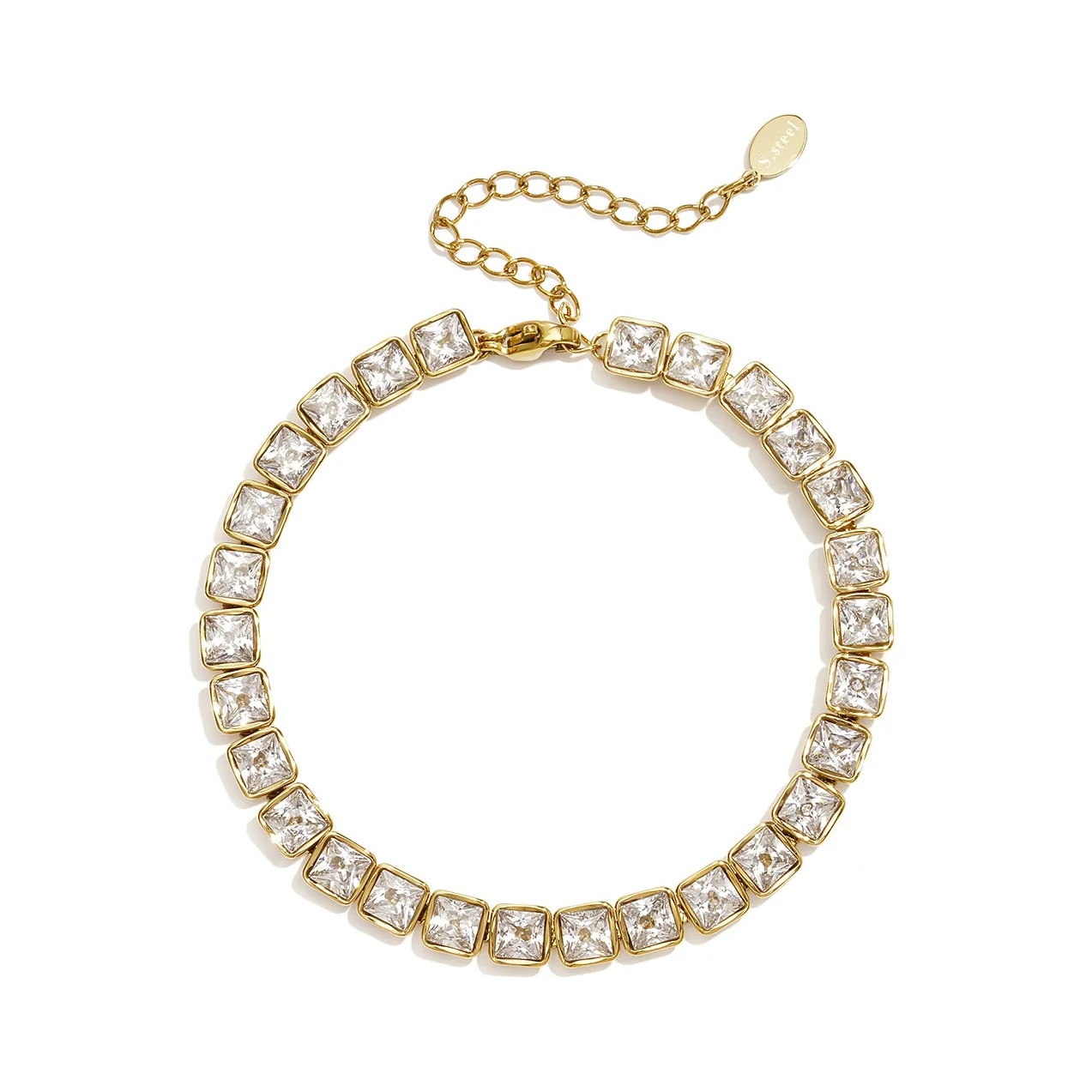 Adelia´s Perlenarmband »Perlenarmband mit eckigen Schmucksteinen, 17 cm« Trendiger Modeschmuck mit Reihe eckiger Schmucksteine