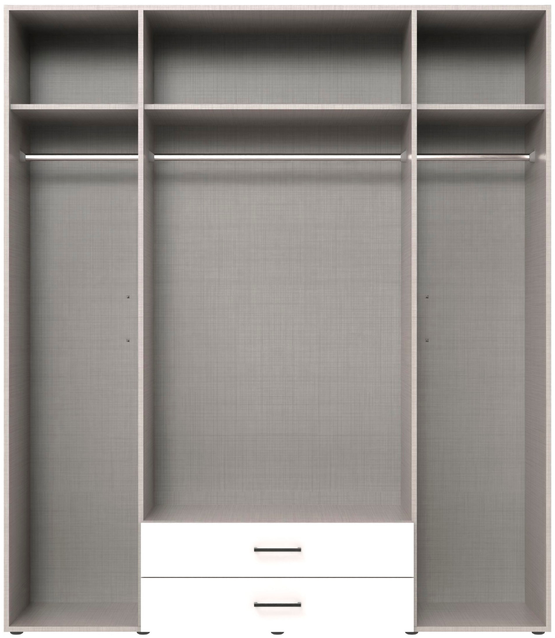 Wimex Drehtürenschrank »Mugano, 135 oder 180cm breit, 208 oder 236cm hoch, Made in Germany«, (mit langen oder kurzen Griffen aus Metall), wahlweise mit oder ohne Spiegel, mit Schubladen