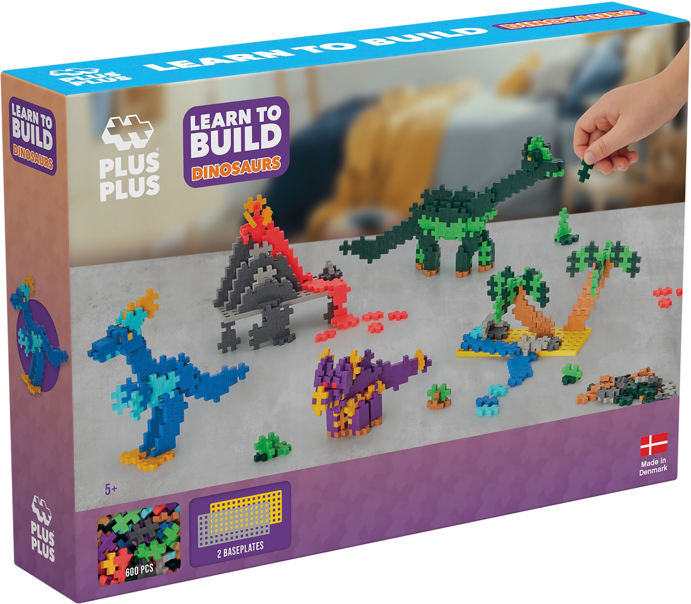 PLUS-PLUS Spielbausteine »Kreativ Bausteine Dinosaurier«, (600 St.), Made in Europe