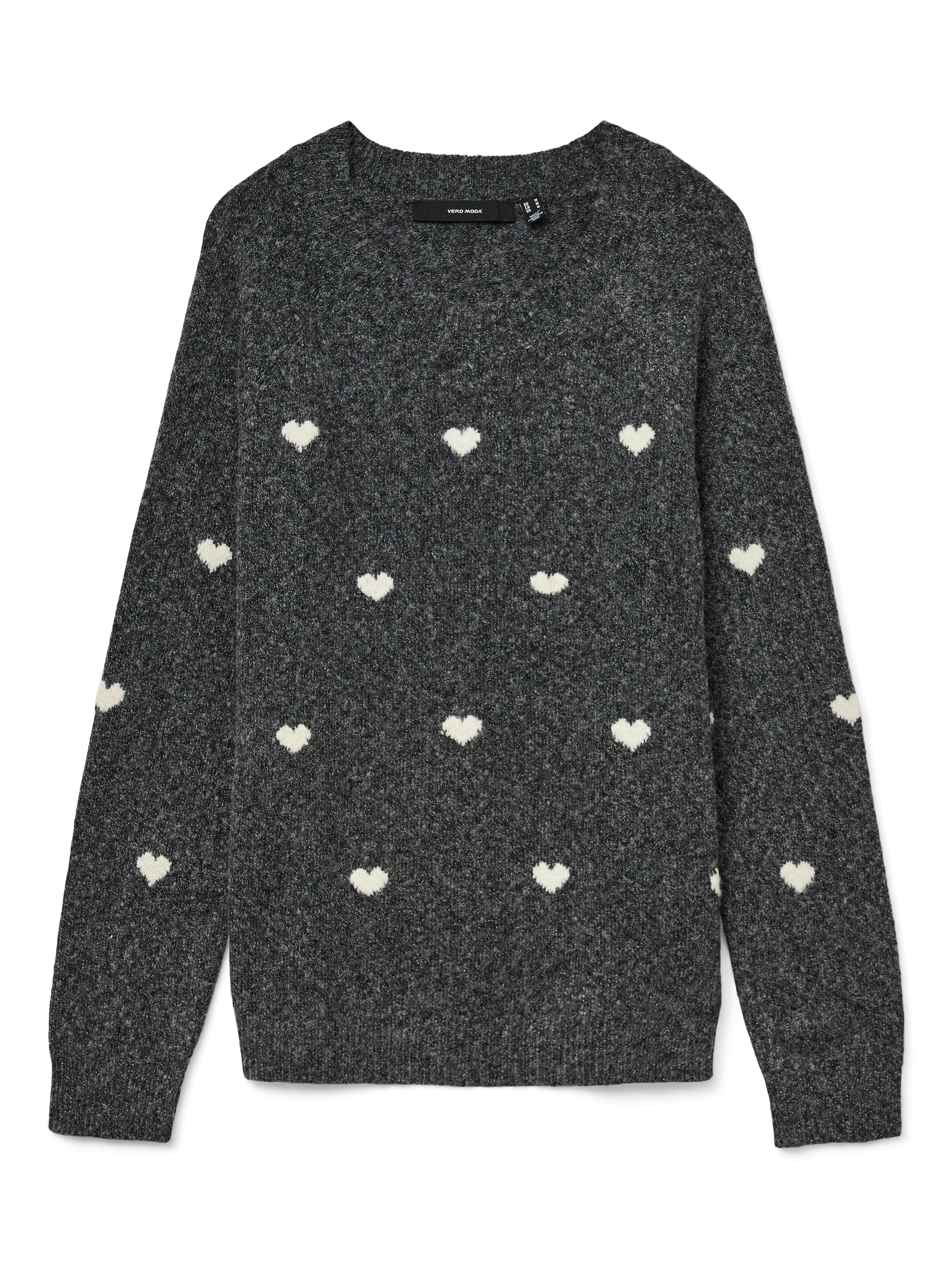 Vero Moda Rundhalspullover »VMDOFFY INTARSIA LS O-NCK PULLOV GA NOOS« Materialmix, regular fit