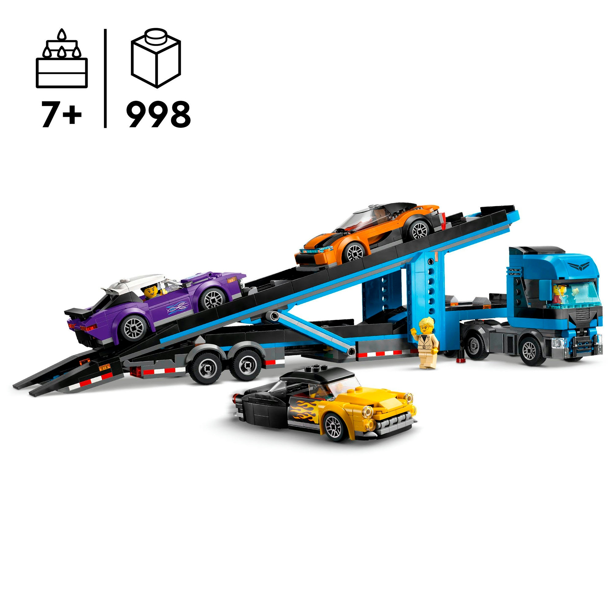 LEGO® Konstruktionsspielsteine »Autotransporter mit Sportwagen (60408), LEGO City«, (998 St.), Made in Europe