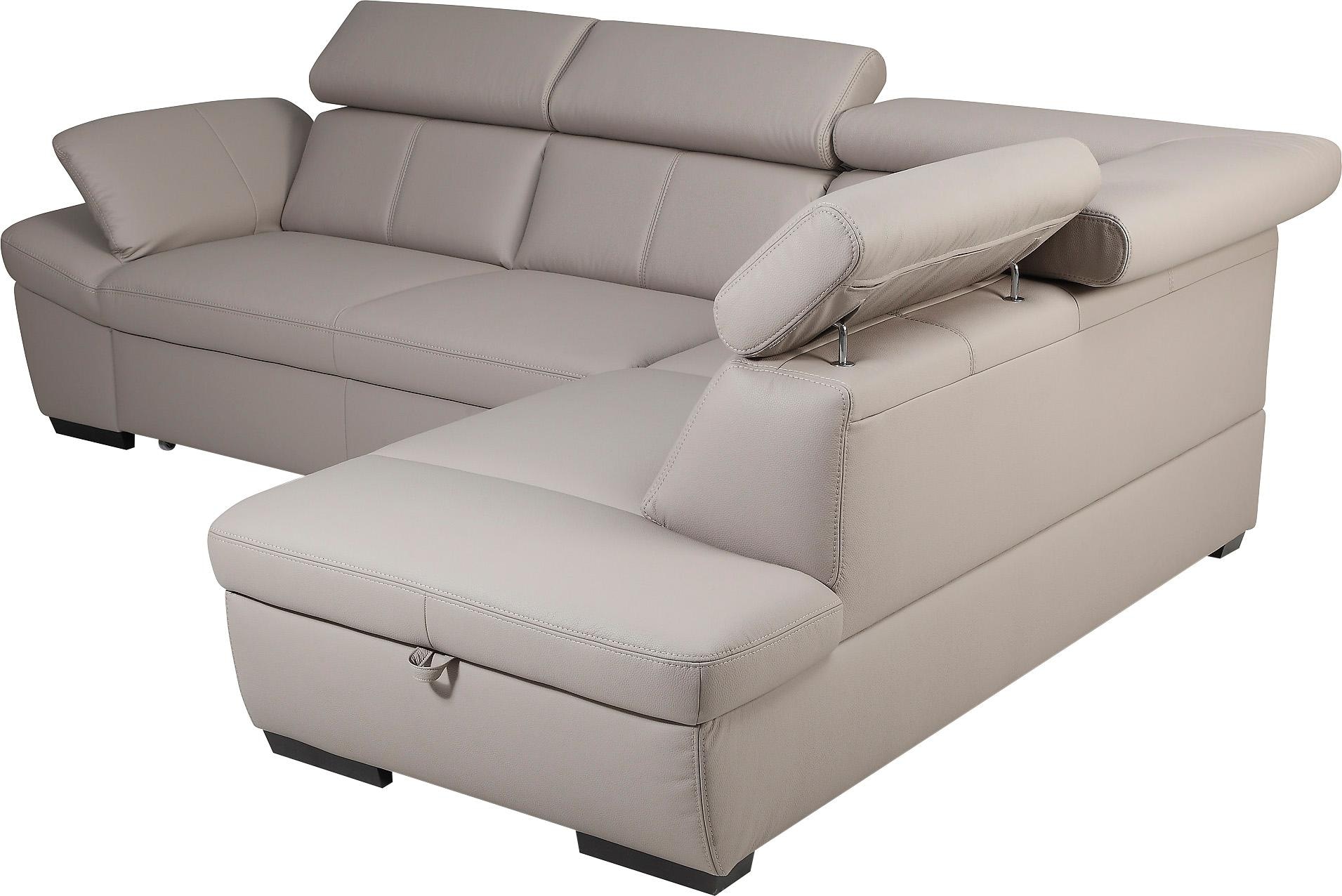exxpo - sofa fashion Ecksofa »Salerno, klassisch modernes Funktionssofa, hoher Sitzkomfort, L-Form«, inkl. Kopf- und Armteilverstellung, wahlweise mit Bettfunktion