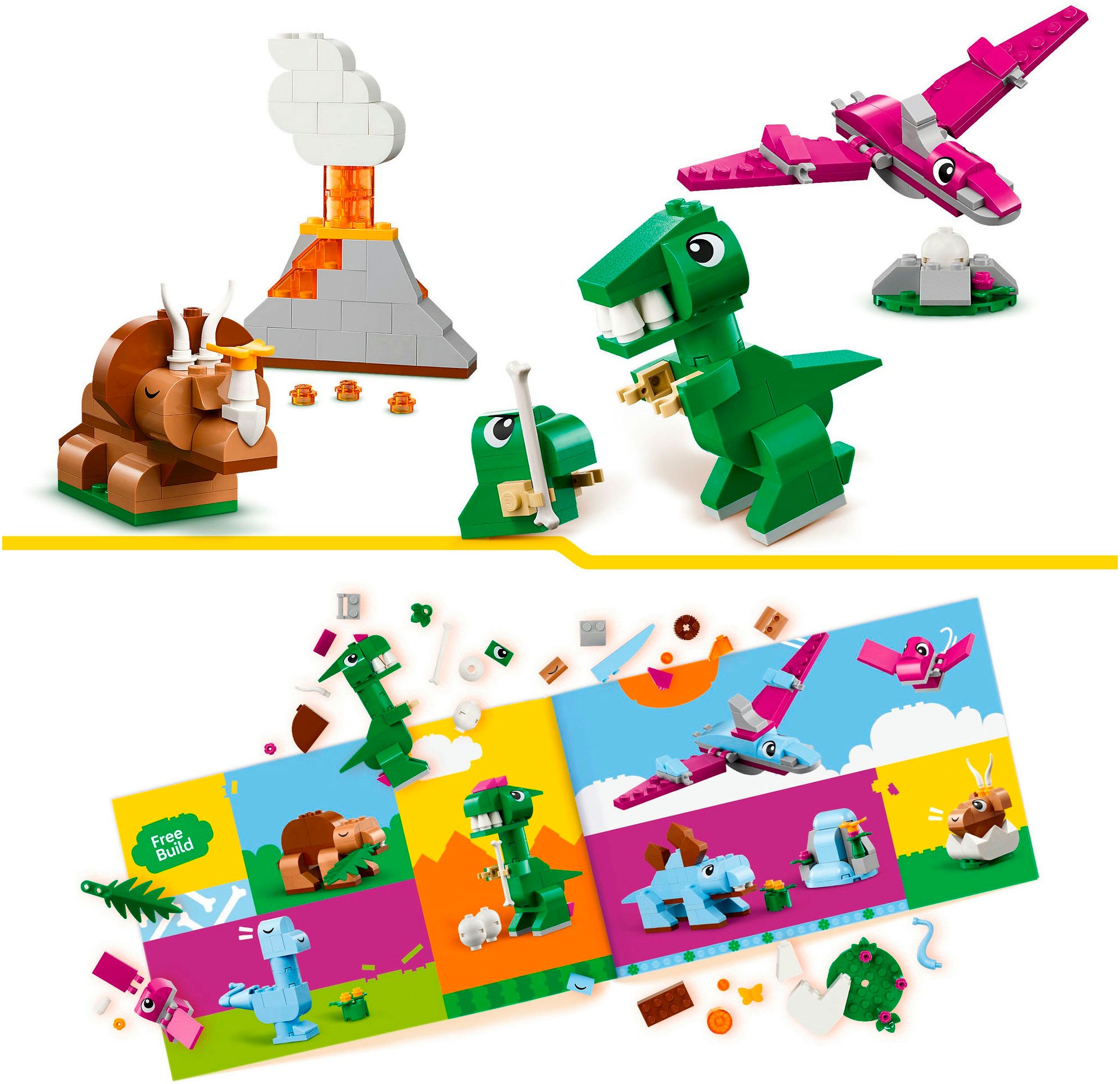 LEGO® Konstruktionsspielsteine »Kreative Dinosaurier (11041), LEGO Classic«, (450 St.), Made in Europe