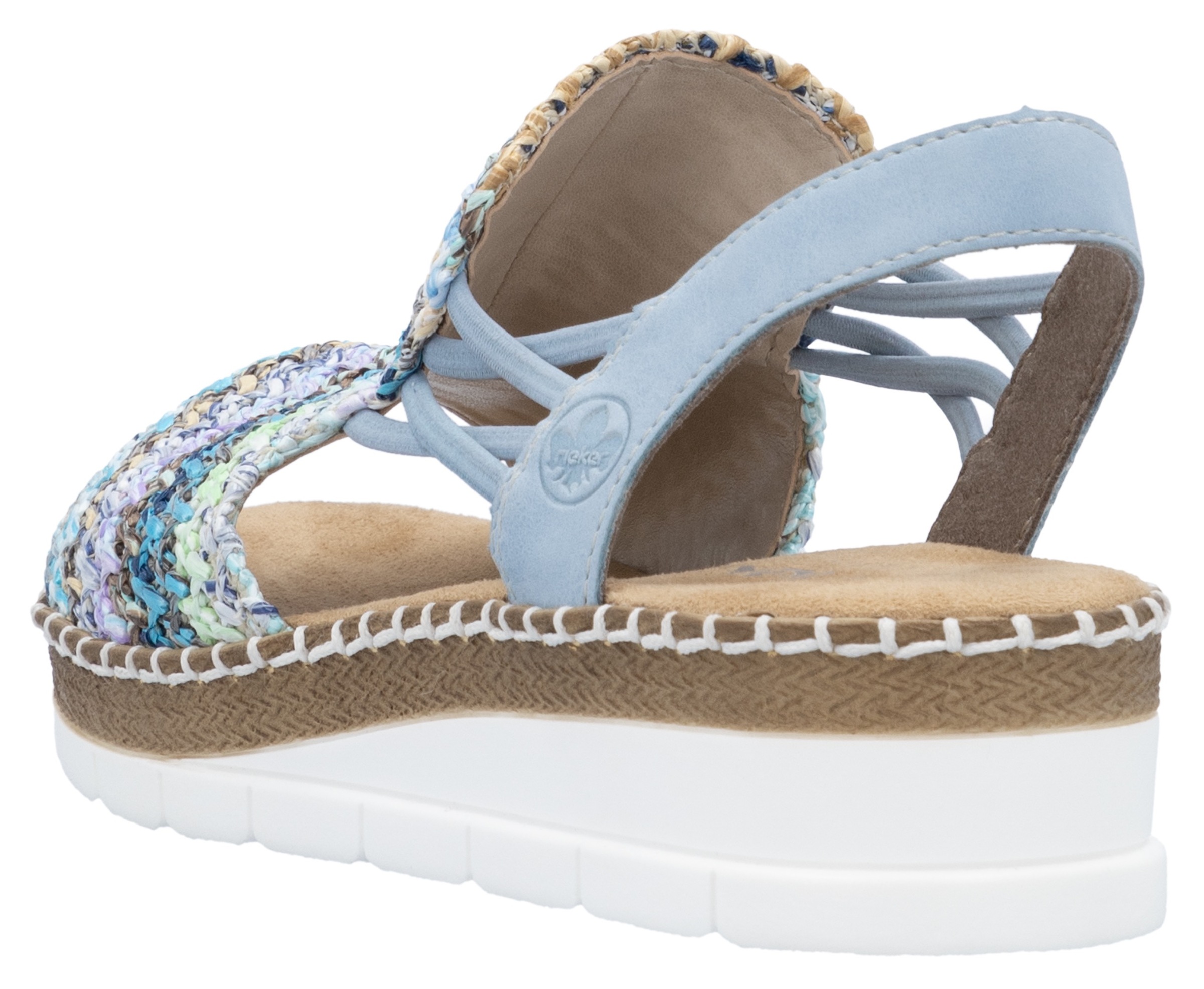 Rieker Sandale, Sommerschuh, Sandalette, Keilabsatz, in modischer Flechtoptik