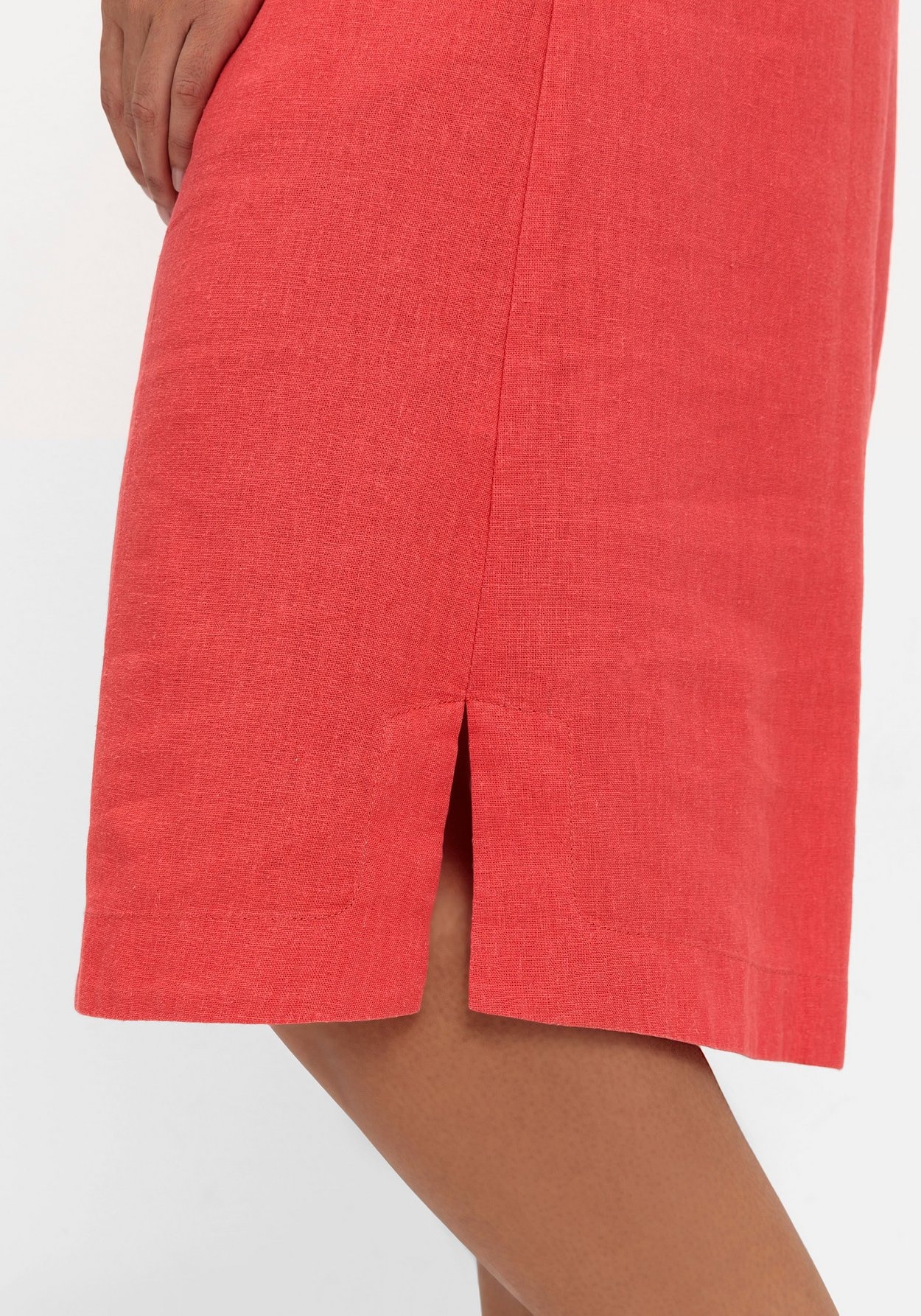 Sheego Blusenkleid »Hemdblusenkleid aus Leinen-Viskose-Mix«