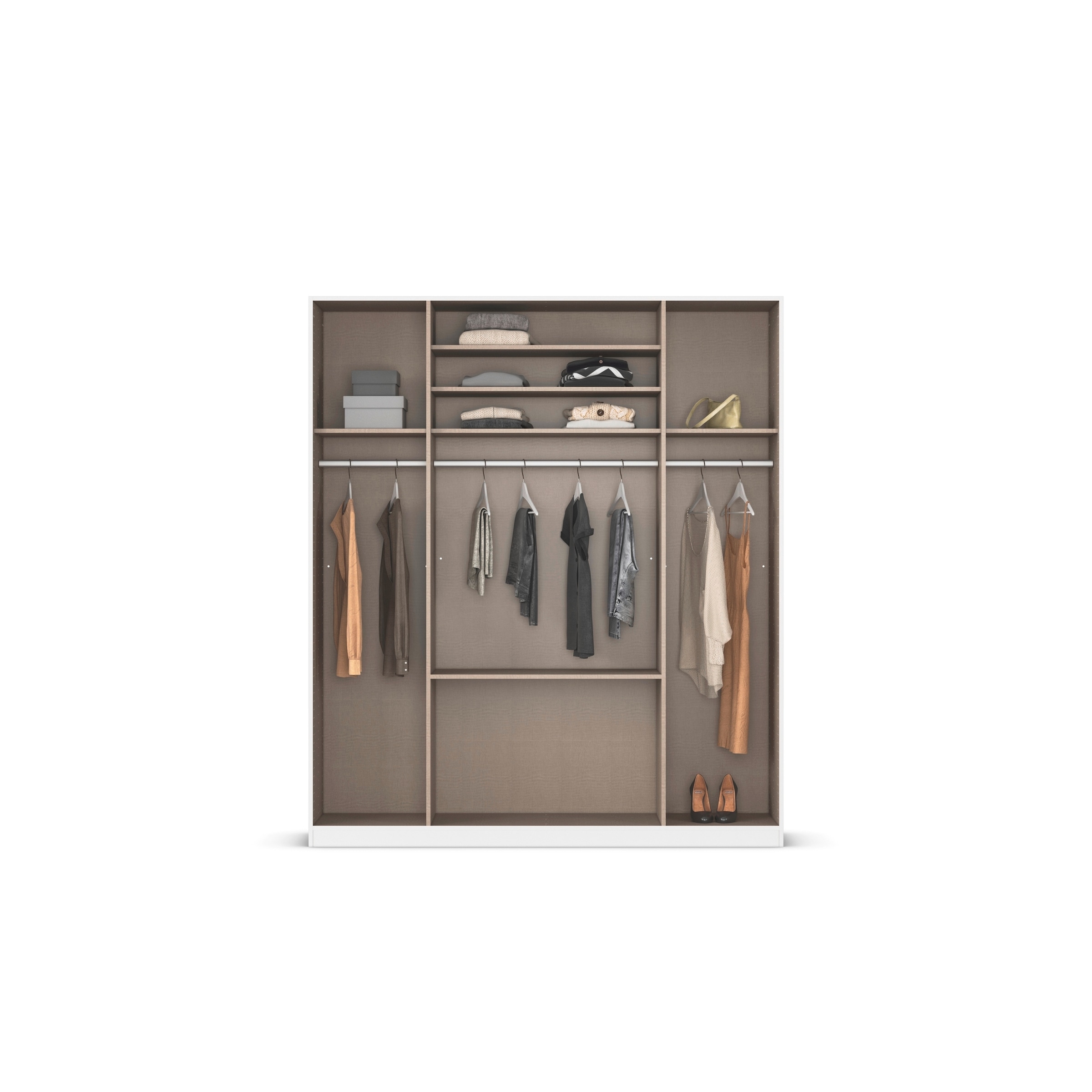 rauch Drehtürenschrank »Kleiderschrank Schrank Garderobe AGORDO mit Dekor- oder Hochglanzfront«, (in zwei Griff-Farben mit Dekor- oder Hochglanzfront), mit Außenschubkästen, in 6 Breiten und 2 Höhen MADE IN GERMANY