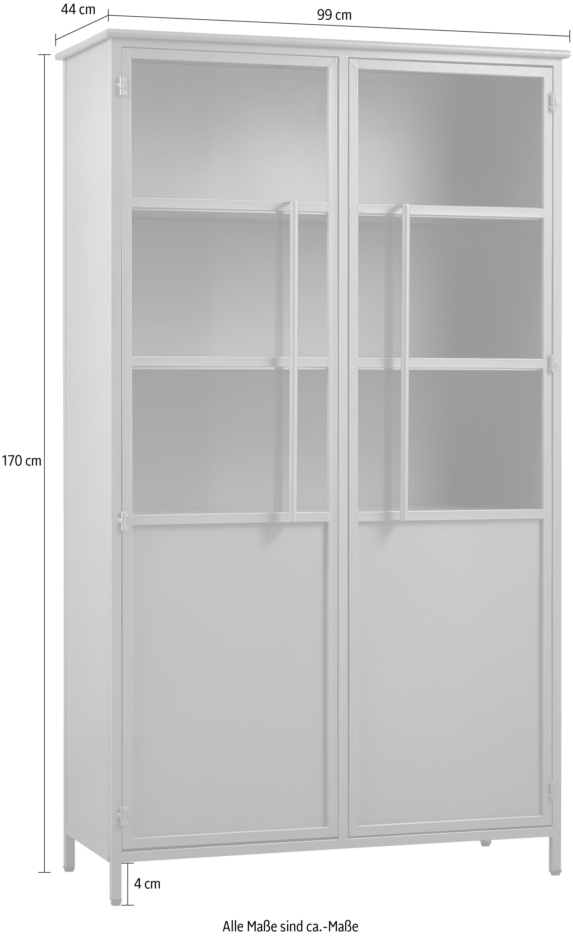 BePureHome Vitrine »Exhibit«, mit Glastüren und viel Stauraum, H 170 cm x B 99 cm