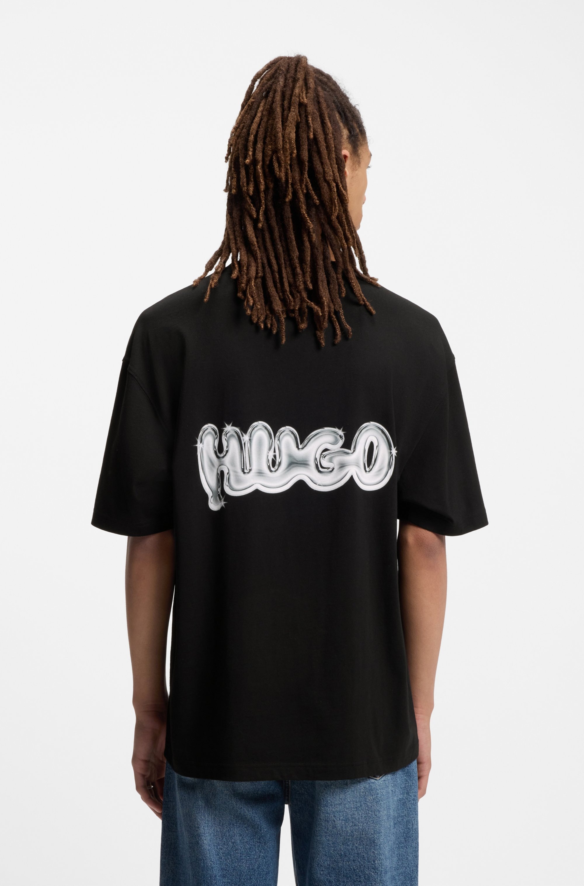 HUGO Blue T-Shirt »Nyrotee« Rundhalsausschnitt, loose fit, Logoprint