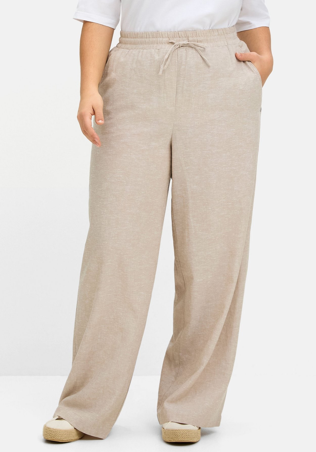 Sheego Schlupfhose »Weite Schlupfhose mit Bindeband, im Leinenmix«