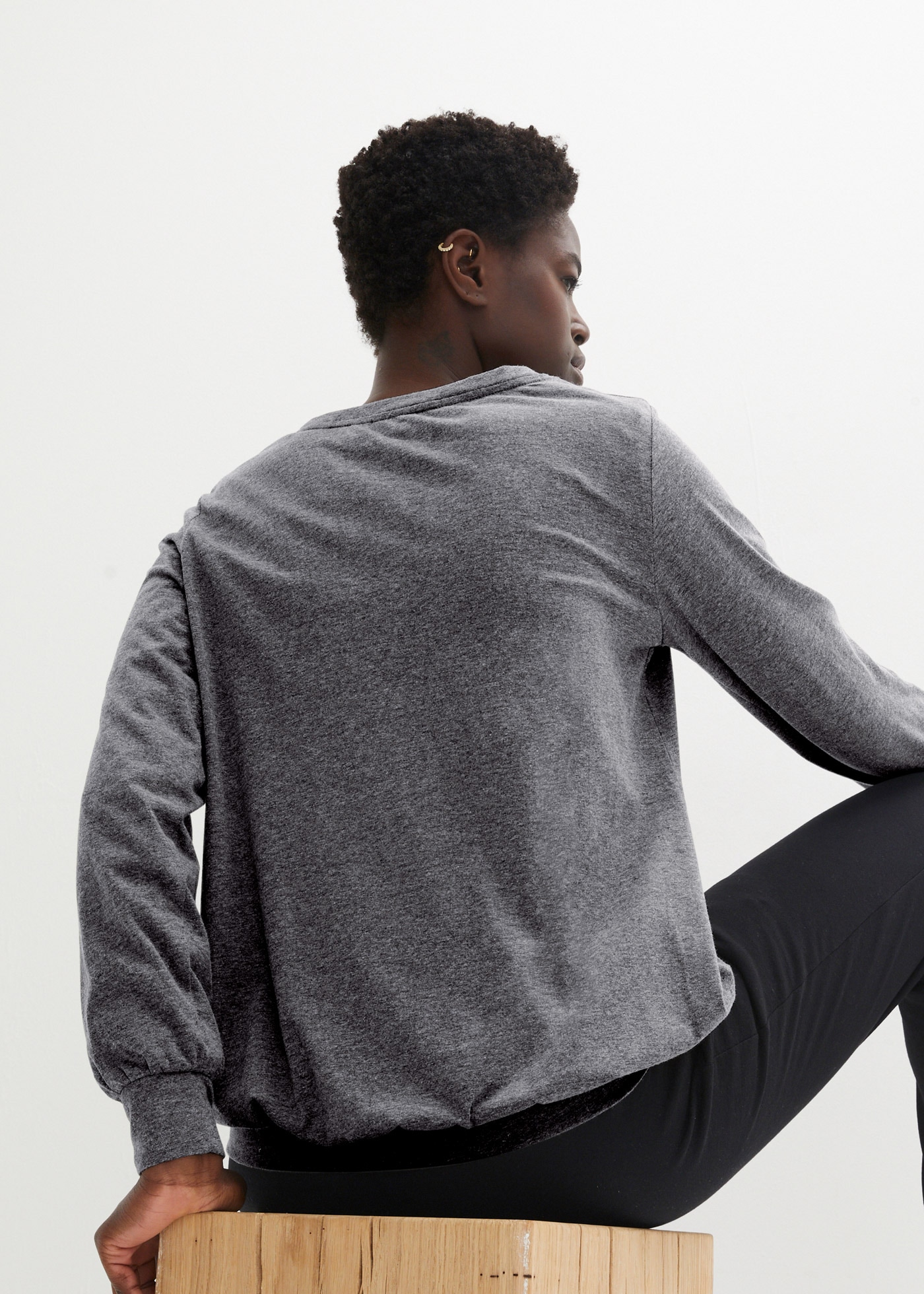 bonprix T-Shirt lässig geschnittene Passform, Langarm, aus Viskose