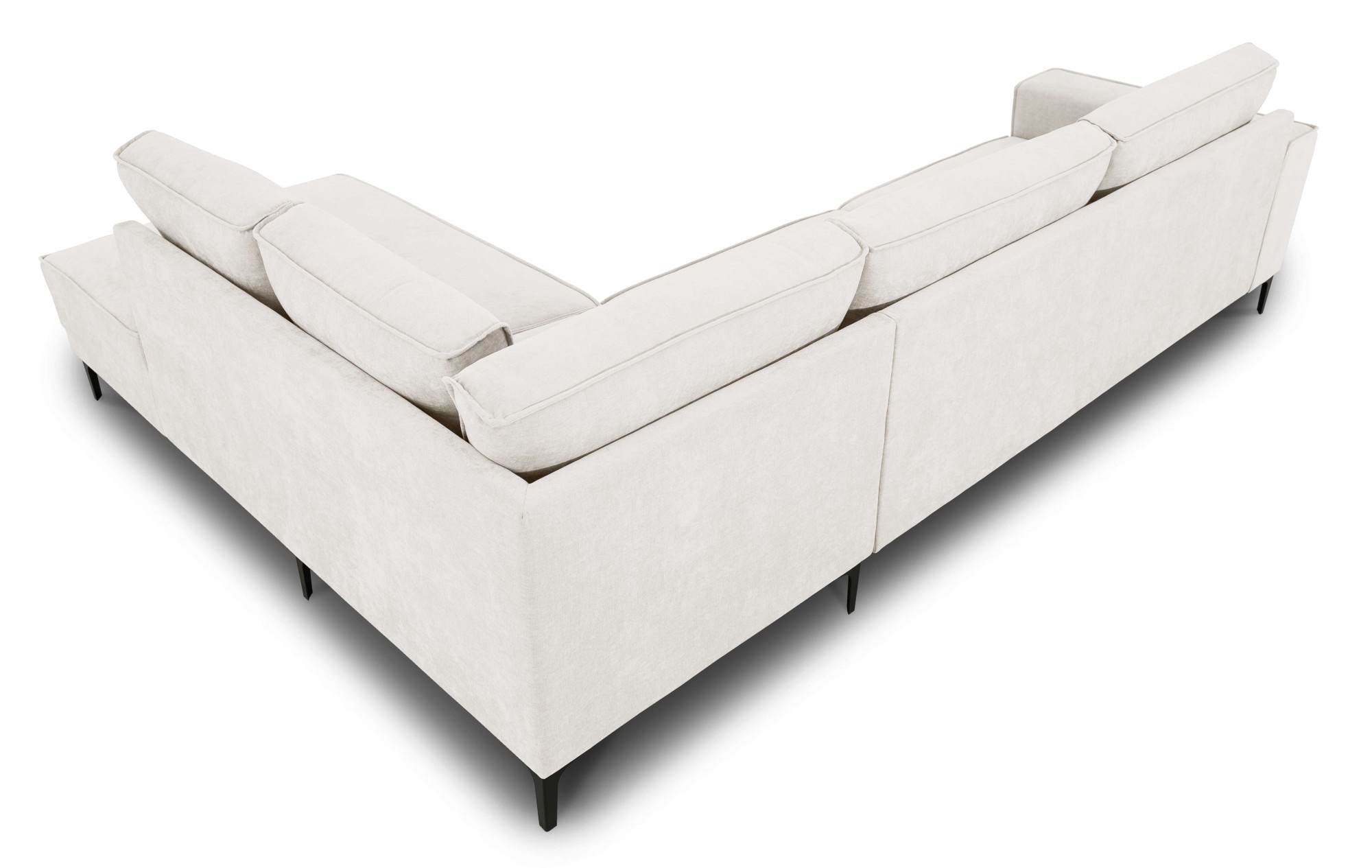 PLACES OF STYLE Ecksofa »Polsterecke Oland, Struktur, Flachgewebe, Luxus-Microfaser, Boucle« L-Form, 289 cm, Wellenunterfederung, Skandi-Design, Metallfüße