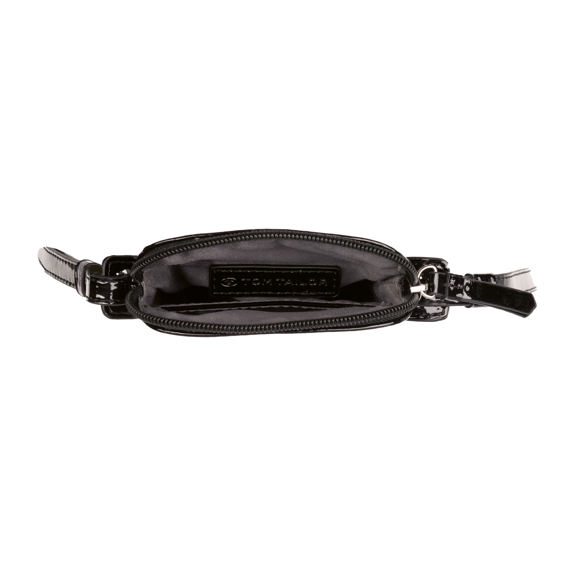 TOM TAILOR Handytasche »Rosabel Patent«, aus weichem Lackmaterial mit hoch geprägtem großen Logo