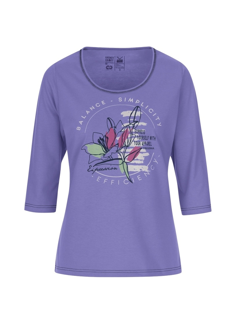 Trigema Schlafanzug »TRIGEMA Langarm Schlafshirt mit floralem Print«, (1 tlg.)