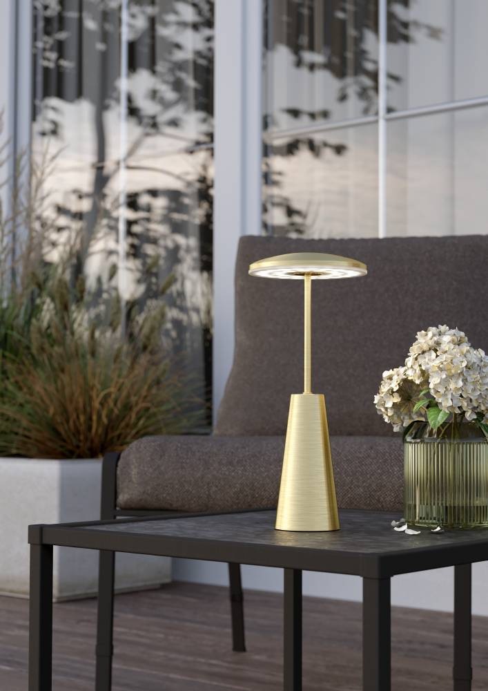 EGLO Tischleuchte »PICCOLA«, 1 flammig, Leuchtmittel LED-Modul | LED fest integriert, dimmbare Nachttischlampe, Metall, Lampe für Balkon, IP54