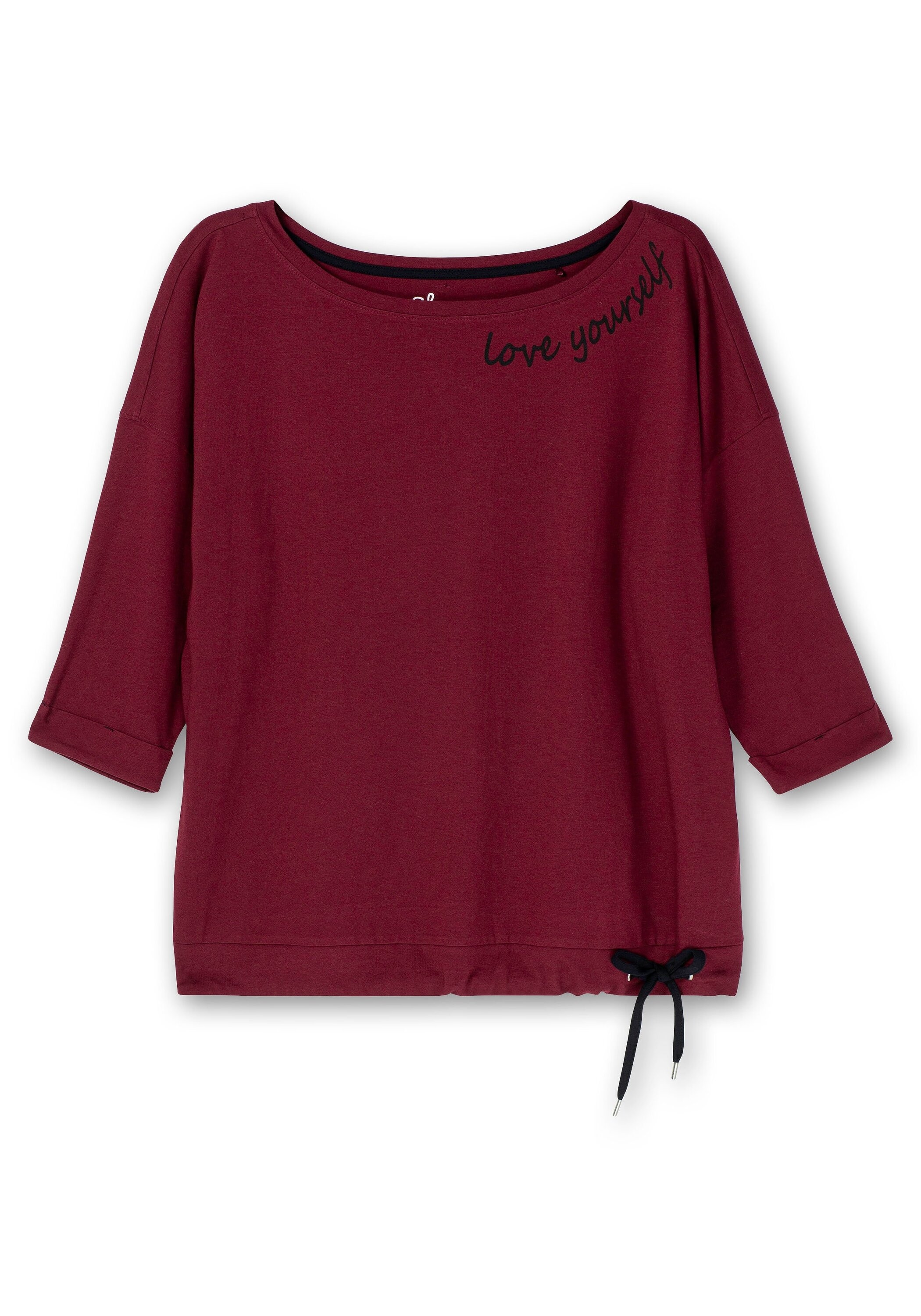 Sheego Langarmshirt »Oversized-Shirt mit Bindeband am Saum«, mit Bindeband am Saum