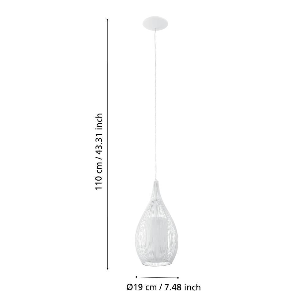 EGLO Hängeleuchte »RAZONI«, 1 flammig, Leuchtmittel E27 | ohne Leuchtmittel, Hängeleuchte, H130 x Ø19 cm, Vintage, Industrial, 1X60W exkl.