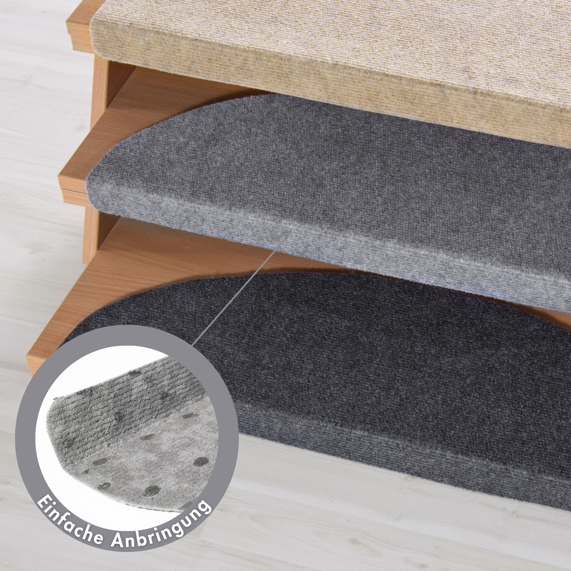 Andiamo Stufenmatte »Paris, Made in Poland« halbrund 2 mm Höhe selbstklebend, 15 Stück in einem Set